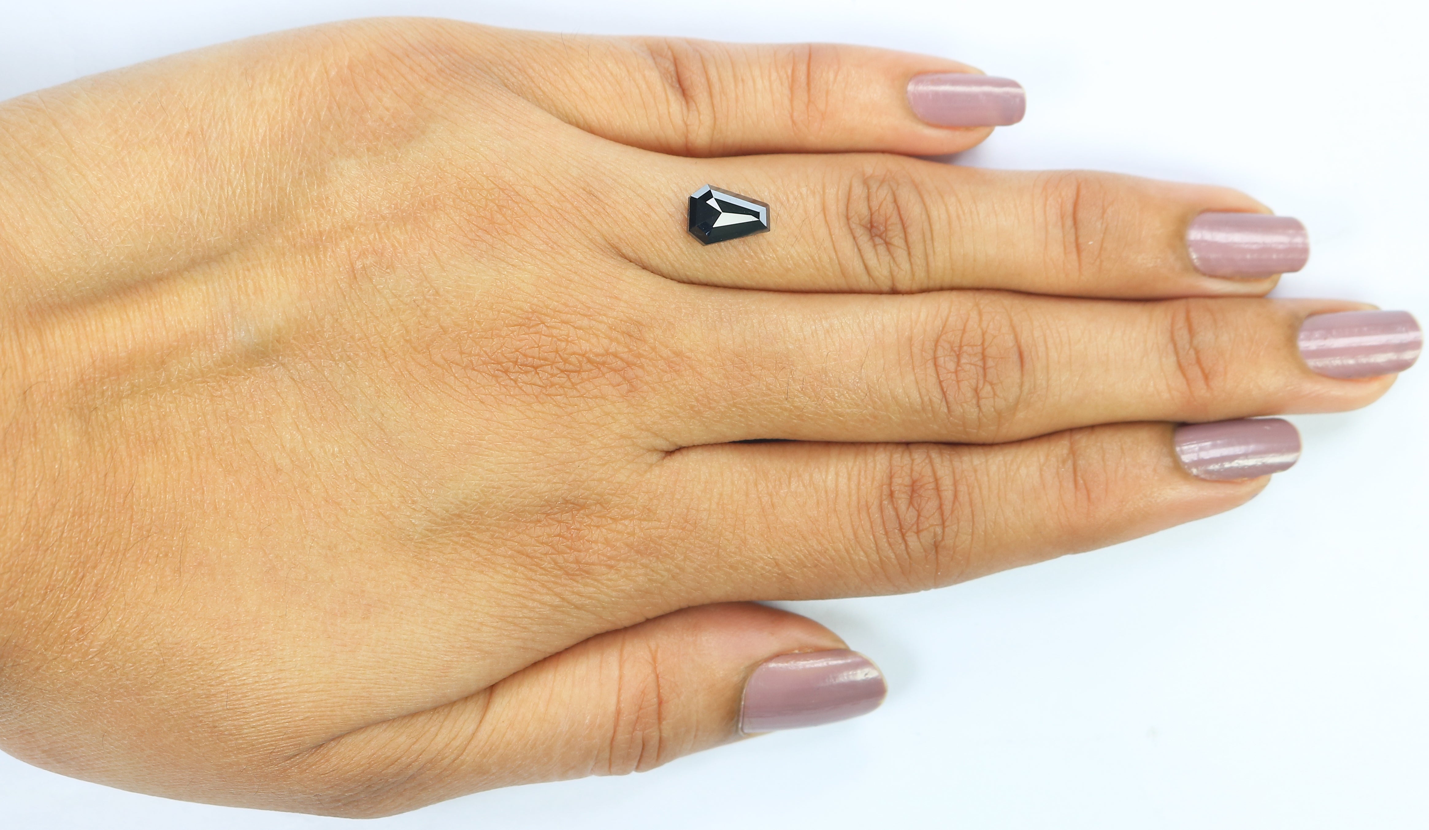 1.40 CT Natural Loose Coffin Shape Diamond Black Color Coffin Cut Diamond 8.40 MM Natural Loose Black Diamond Coffin Rose Cut Diamond LC02