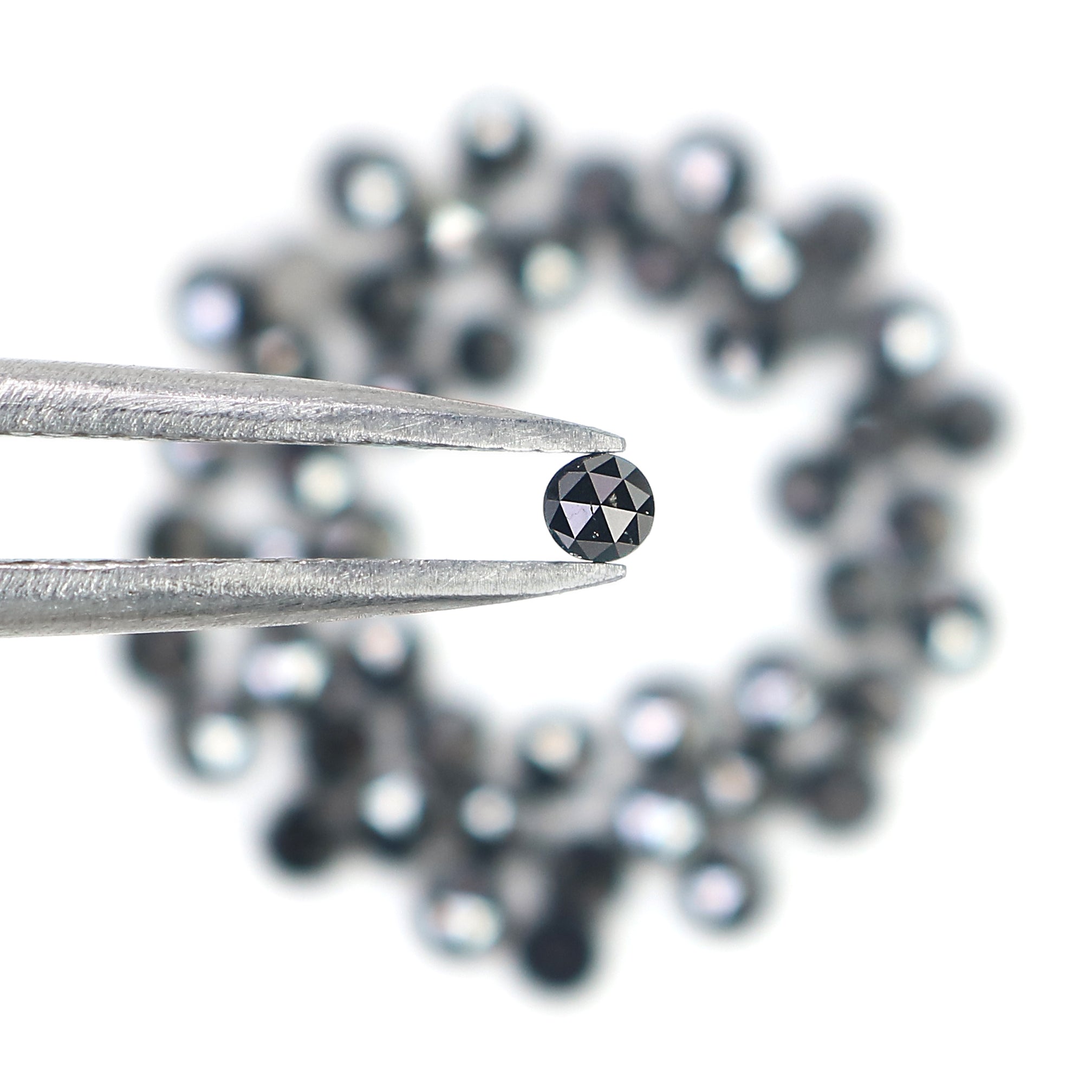 2.80 CT Natural Loose Round Rose Cut Diamond Black Color Round Shape Diamond 2.30 MM Natural Loose Black Color Round Rose Cut Diamond LQ1804