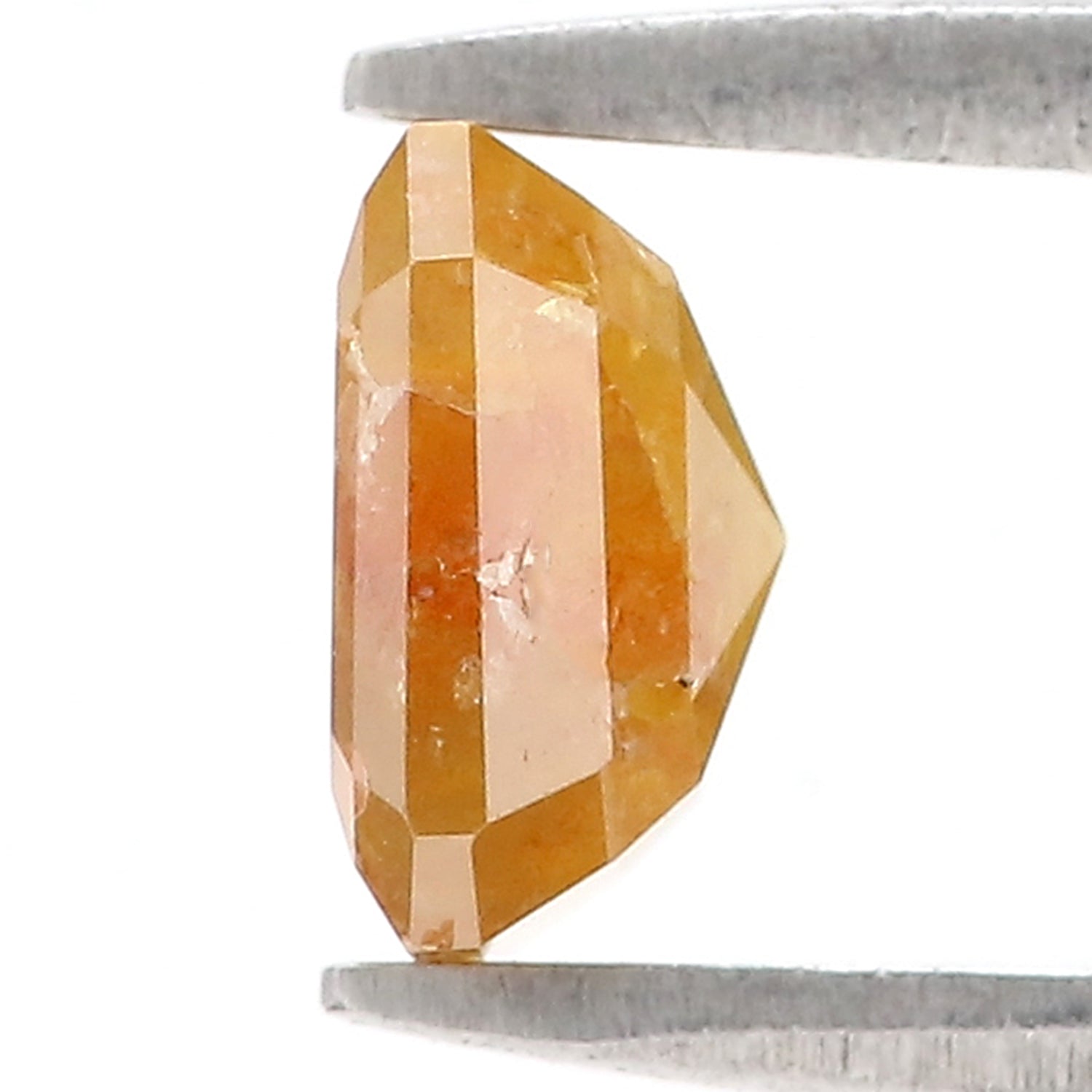 Natural Asscher Yellow Diamond 1.58 CT Loose Rose Cut Brown Stone 6.80 MM Rustic Diamond Asscher Diamond For Custom Engagement Ring L3633