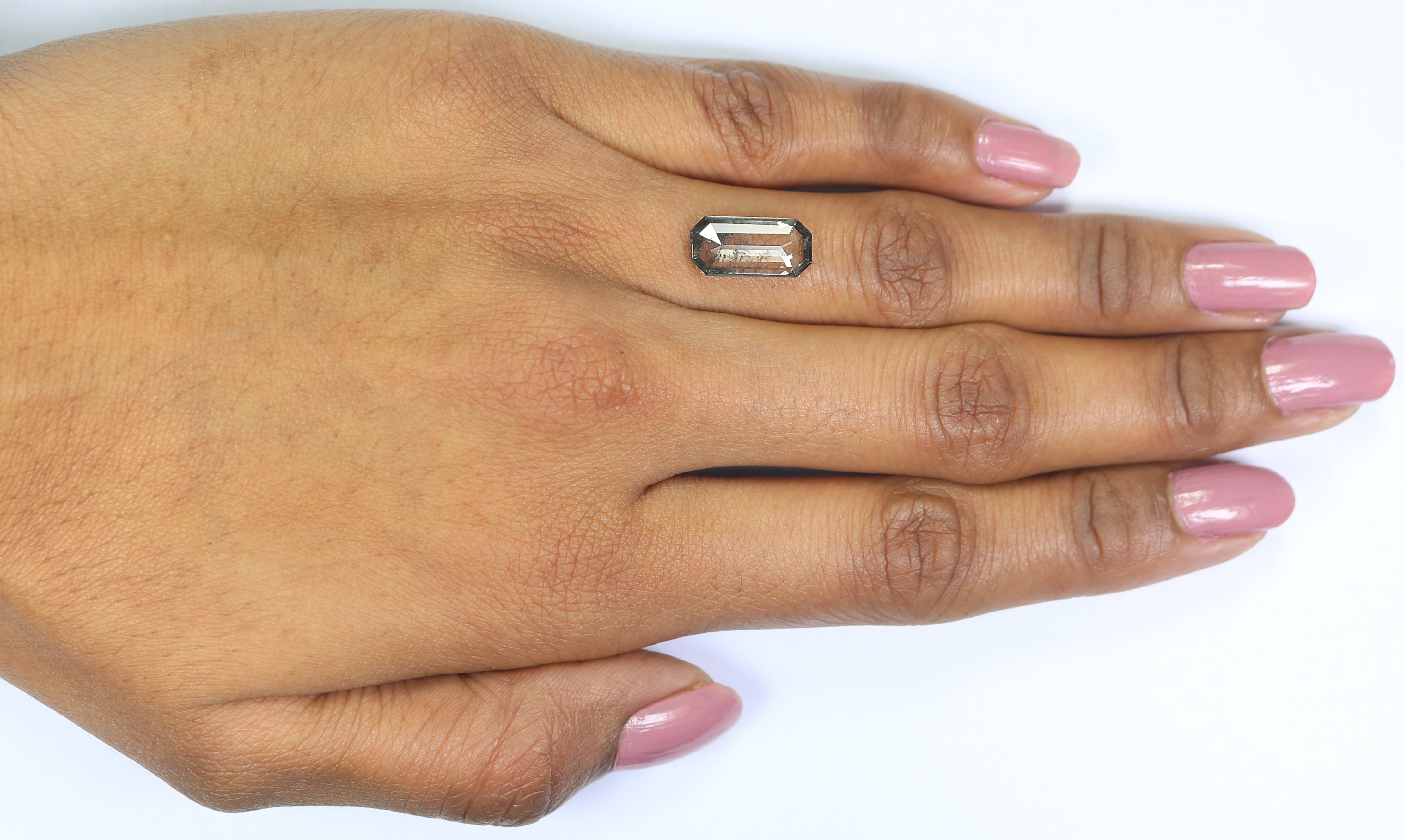 2.05 CT Emerald Rose Cut Salt And Pepper Lab Grown 13.55 MM Loose Diamond CVD Fancy Black Grey Color Lab Created Antique Cut Diamonds N2630