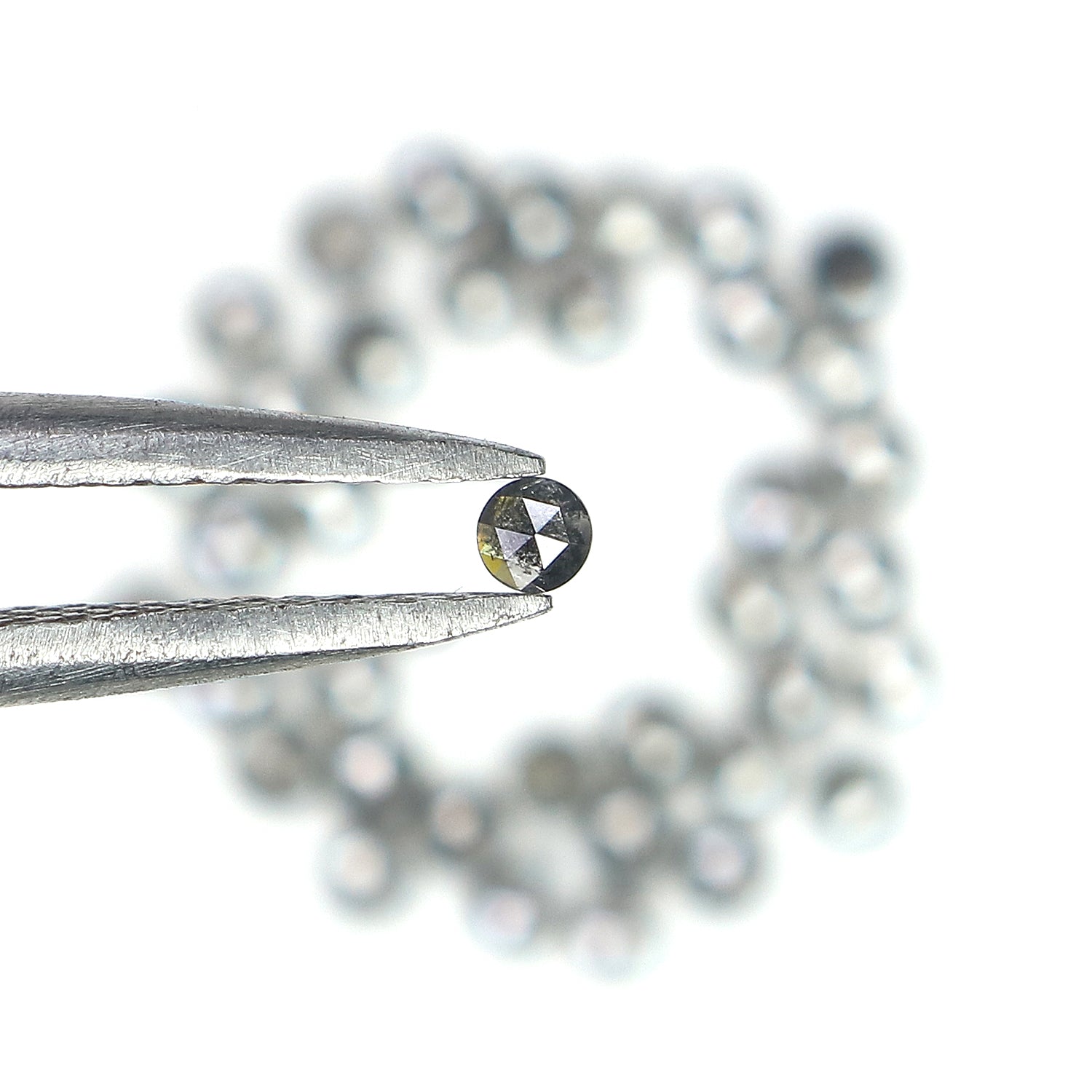 1.17 Ct Natural Loose Round Cut Diamond Salt And Pepper Diamond 1.80 MM Natural Loose Diamond Black Grey Color Round Rose Cut Diamond LQ1420