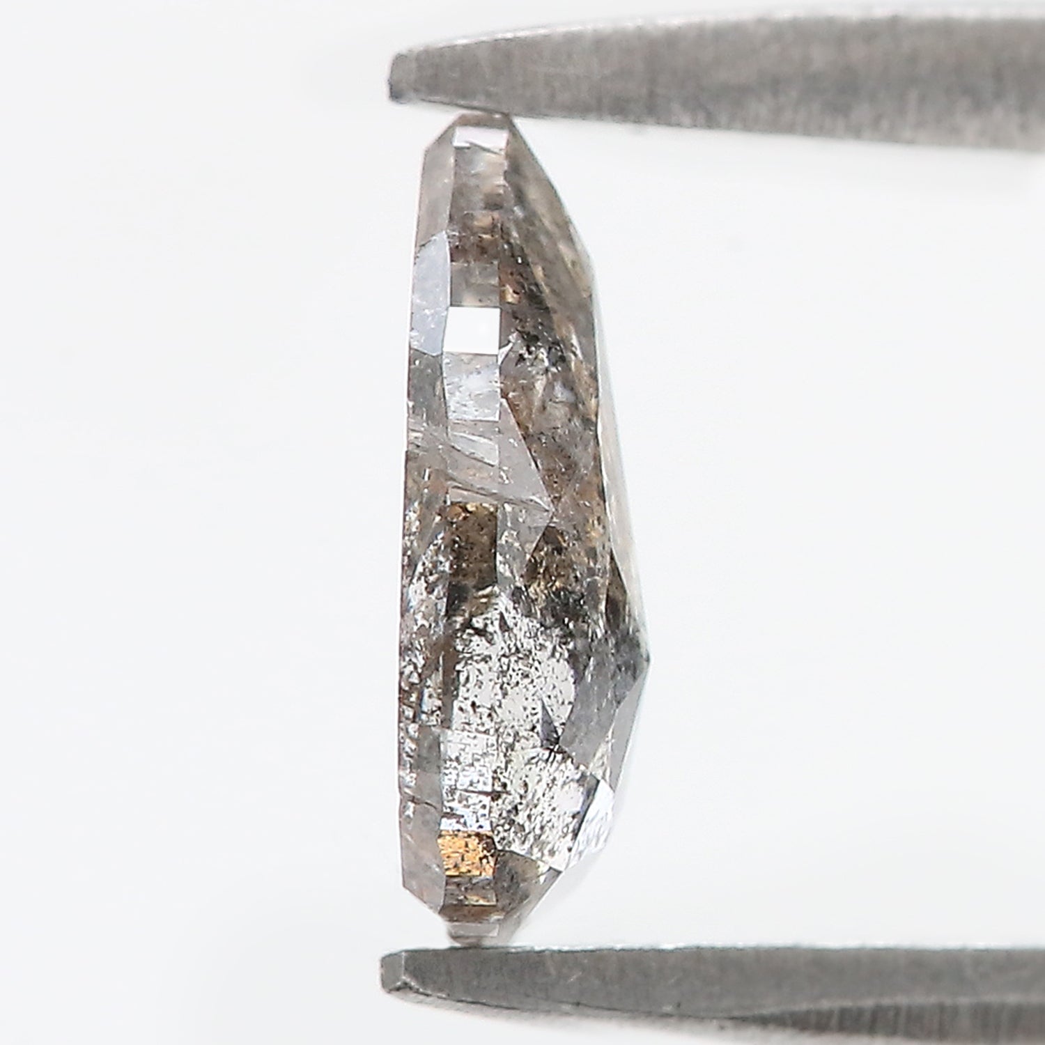 0.79 CT Natural Loose Pear Shape Diamond Salt And Pepper Pear Rose Cut Diamond 8.05 MM Black Grey Color Pear Shape Rose Cut Diamond QL9511