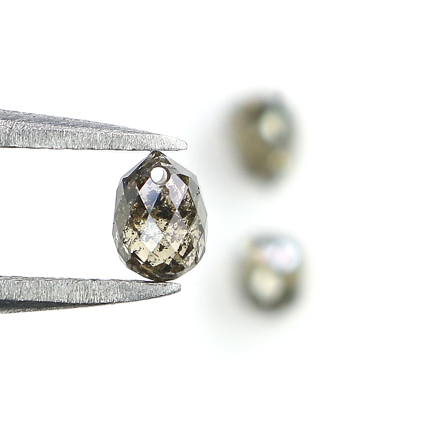 1.27 Ct Natural Loose Briolette Shape Diamond Green Color Drop Cut Diamond 3.80 MM Natural Green Color Briolette Rose Cut Diamond LQ9906
