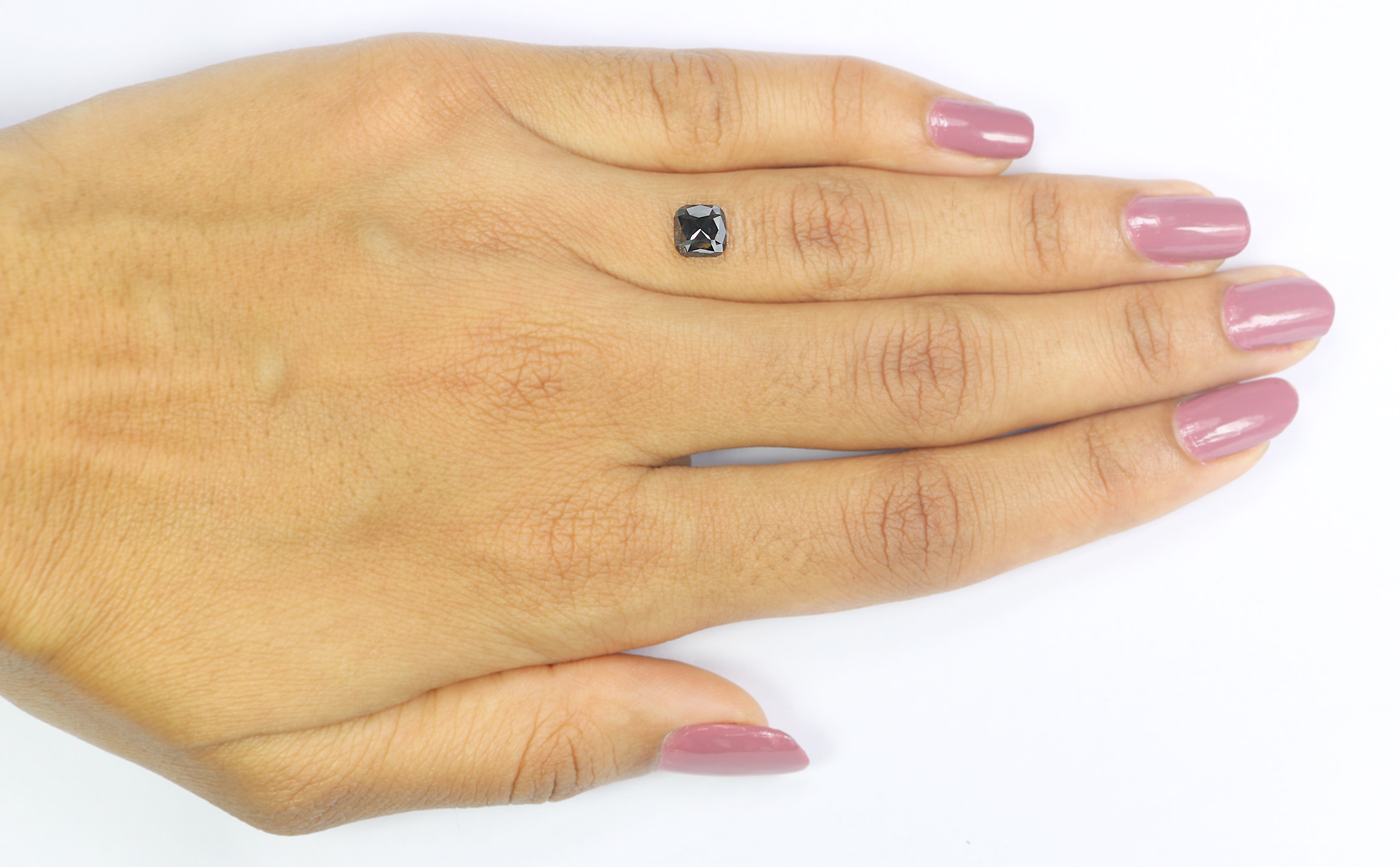 1.17 CT Natural Loose Cushion Shape Diamond Black Color Cushion Cut Diamond 5.80 MM Natural Loose Grey Color Cushion Rose Cut Diamond LQ8384