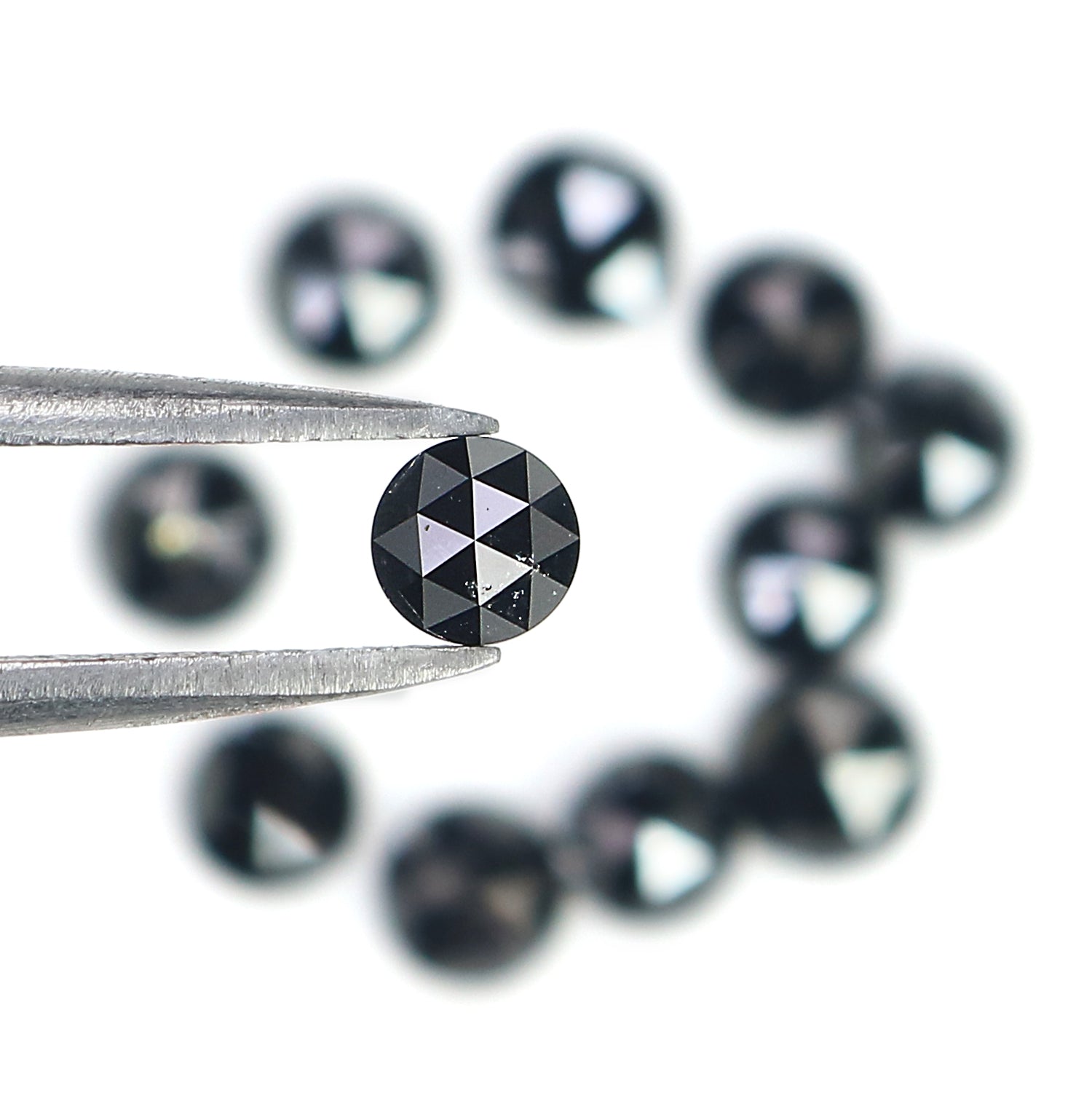 2.95 CT Natural Loose Round Rose Cut Diamond Black Color Round Shape Diamond 3.95 MM Natural Loose Black Color Round Rose Cut Diamond LQ1753