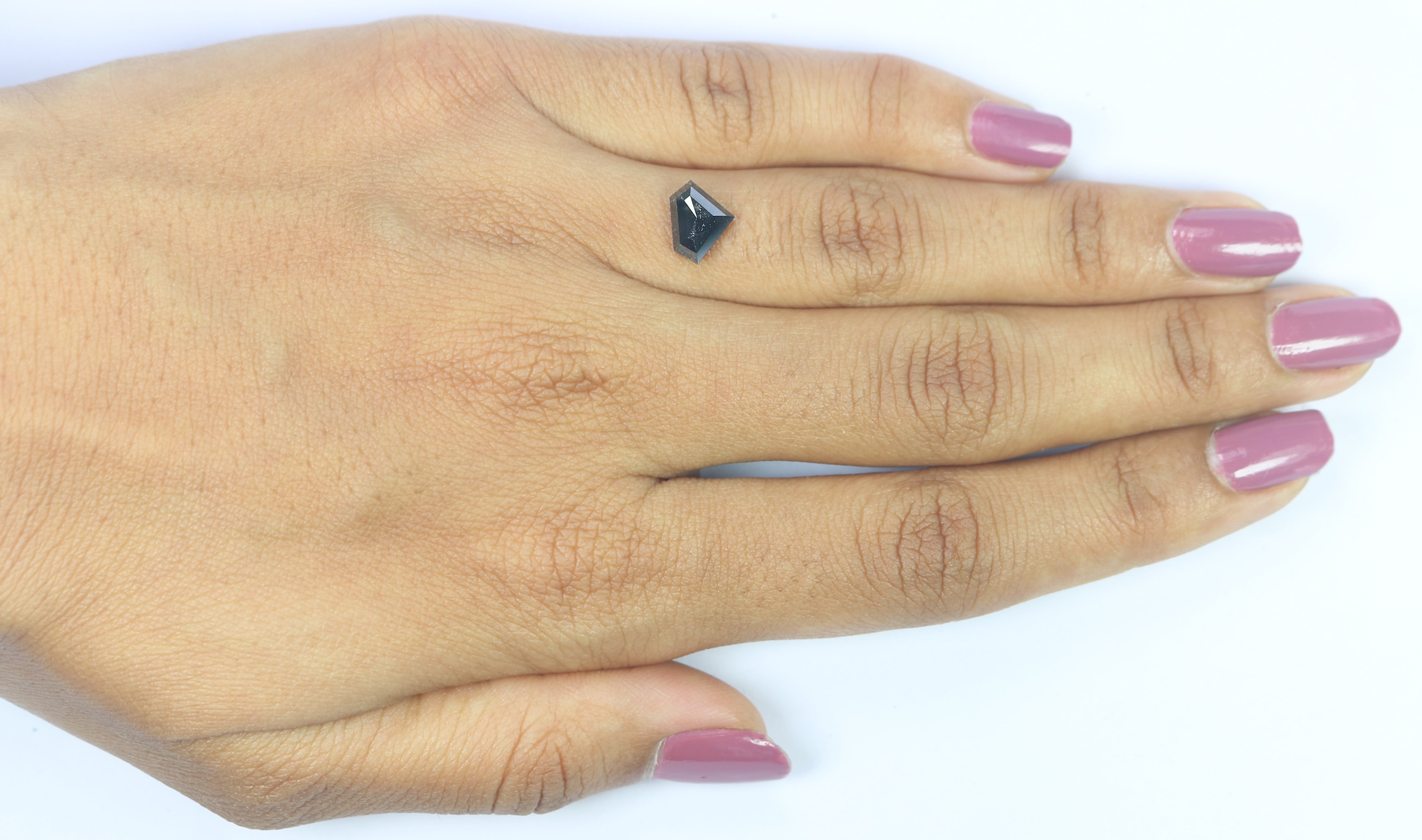 1.45 Ct Natural Loose Shield Diamond Black Color Shield Cut Diamond 6.70 MM Natural Loose Diamond Black Color Shield Rose Cut Diamond LQ154