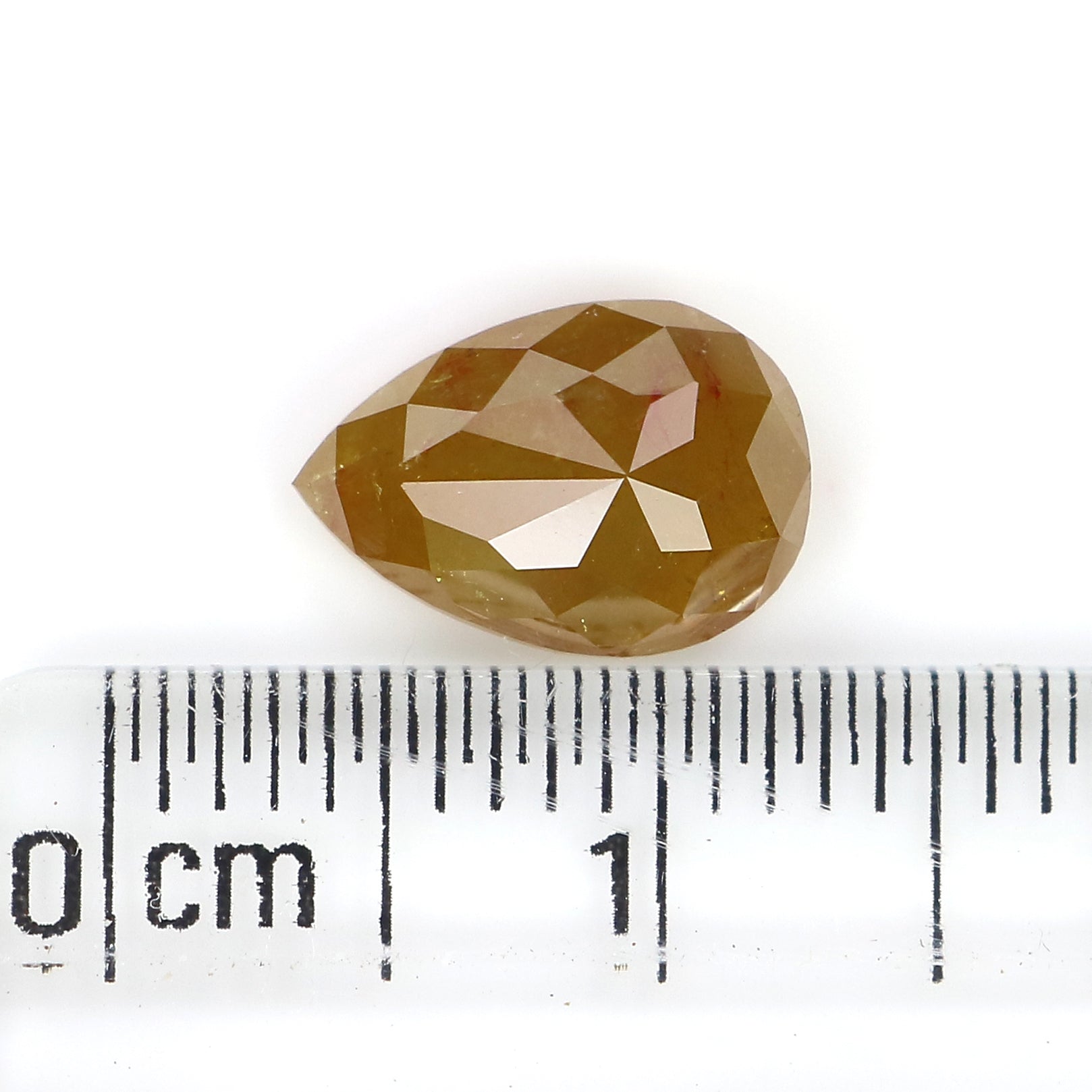 1.60 CT Natural Loose Pear Shape Diamond Yellow Color Pear Shape Diamond 9.40 MM Natural Loose Yellow Diamond Pear Rose Cut Diamond QK2263