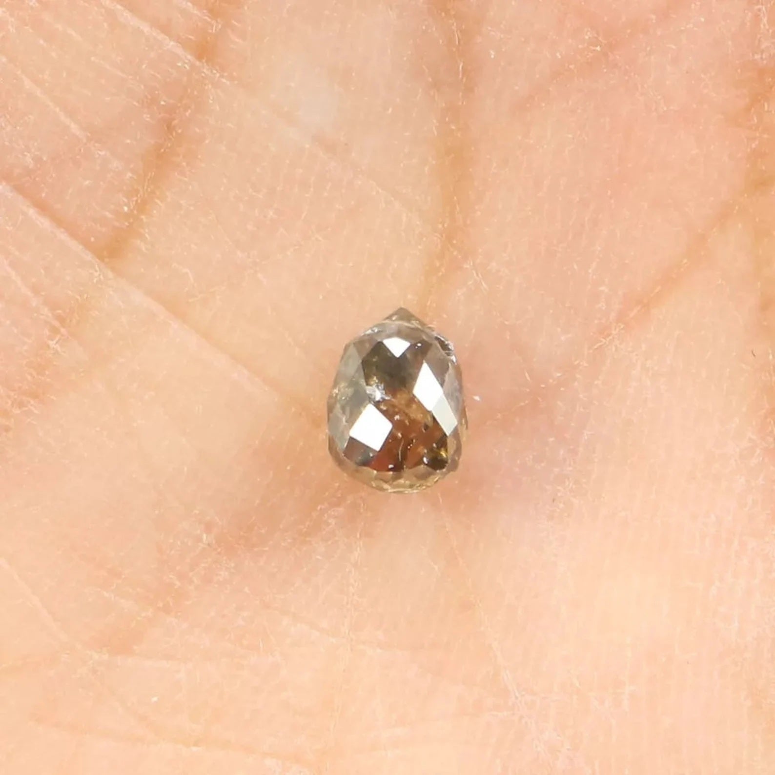 0.68 CT Natural Loose Drop Shape Diamond Brown Color Briolette Cut Diamond 5.15 MM Natural Brown Color Briolette Rose Cut Diamond NQ854