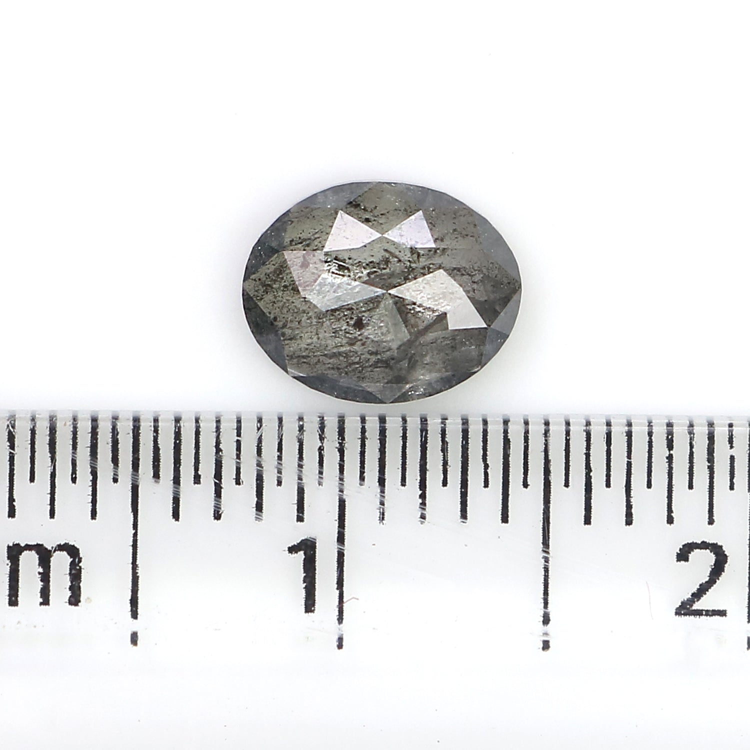 0.85 Ct Natural Loose Oval Shape Diamond Black Grey Color Oval Diamond 6.80 MM Natural Loose Salt And Pepper Oval Rose Cut Diamond QL8673