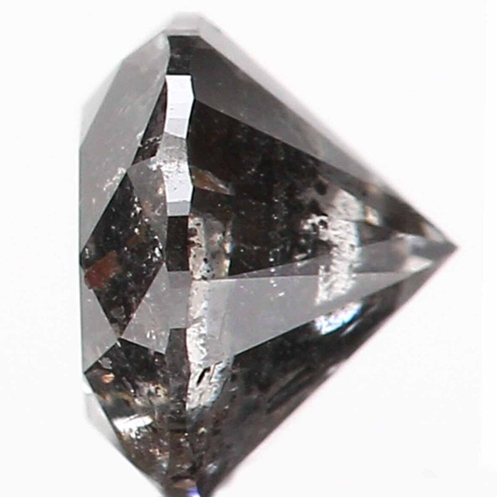 0.54 CT Natural Loose Round Shape Diamond Salt And Pepper Round Diamond 4.80 MM Natural Black Grey Color Round Brilliant Cut Diamond NQ800