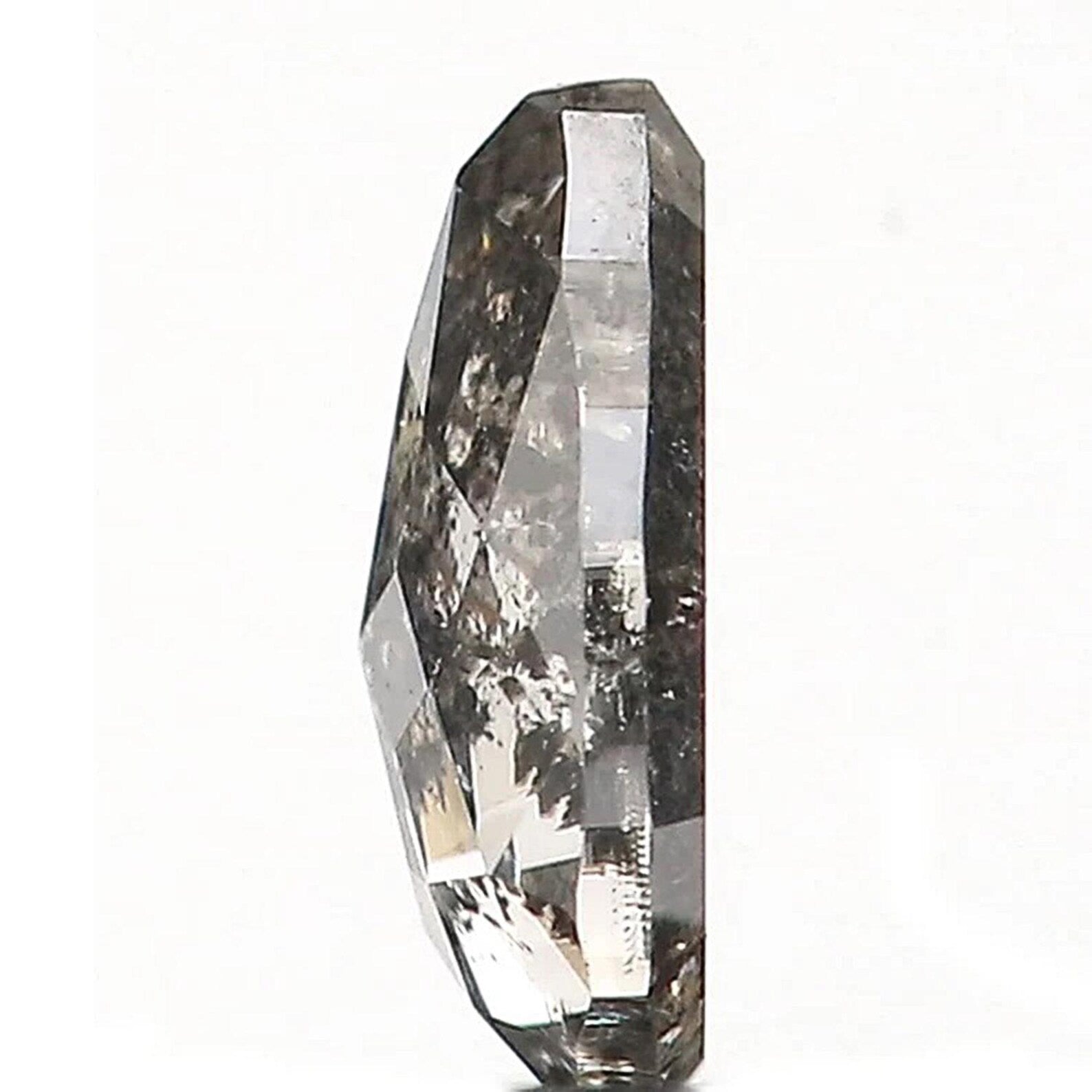 0.28 CT Natural Loose Pear Shape Diamond Salt And Pepper Pear Cut Diamond 5.30 MM Natural Loose Black Gray Color Pear Rose Cut Diamond NQ220