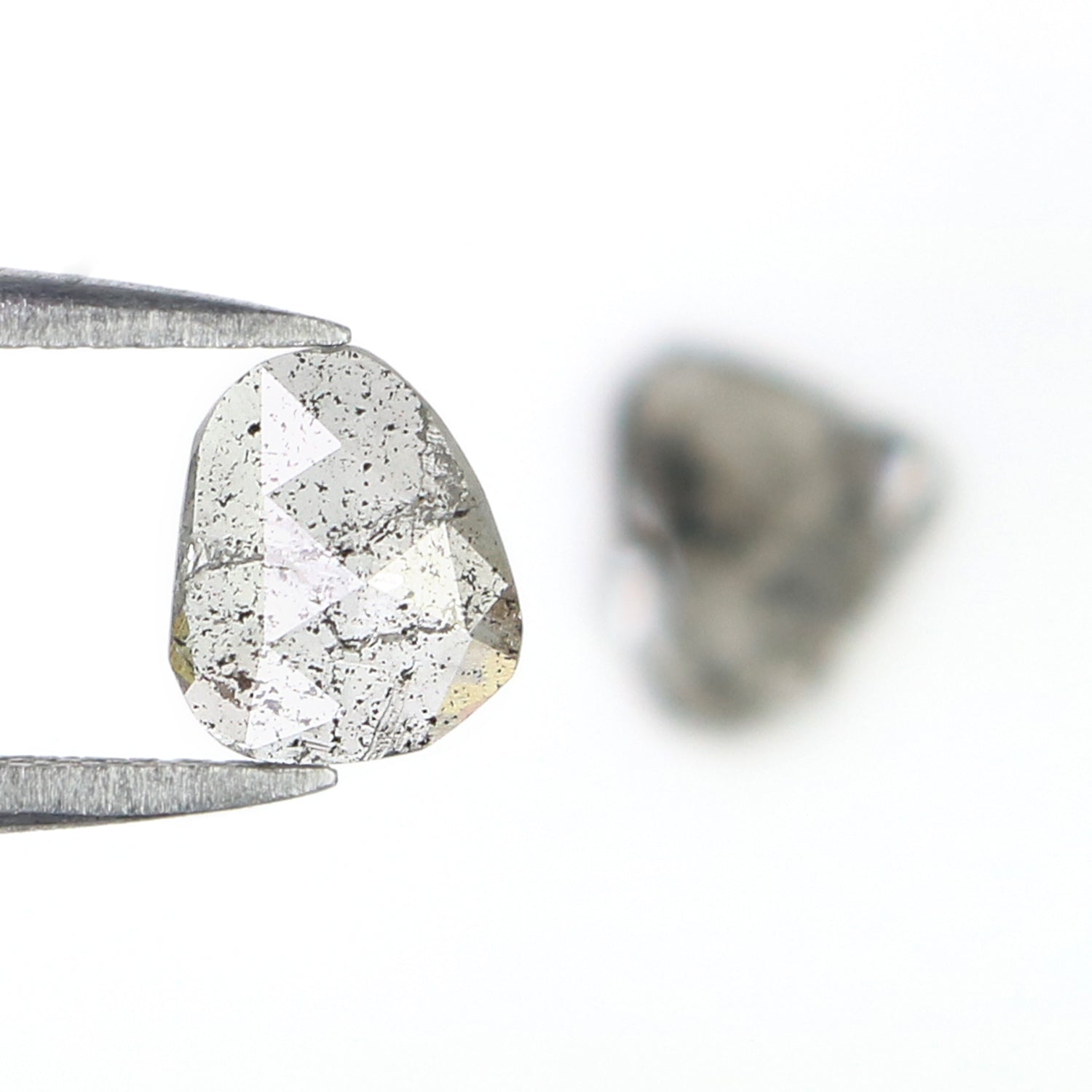 Natural Salt And Pepper Slice Diamond Pair Black Grey Loose Flat Diamond For Custom Galaxy Earrings Rustic Diamond Earring Stone L3622