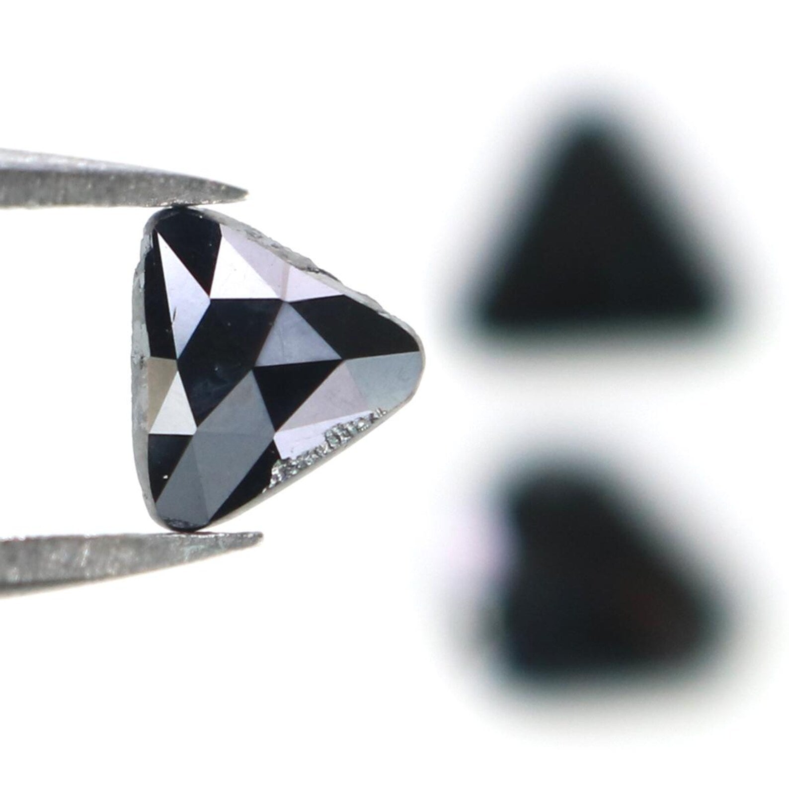 0.88 CT Natural Loose Slice Shape Diamond Black Color Slice Cut Diamond 6.10 MM Natural Loose Black Color Slice Rose Cut Diamond NQ2263