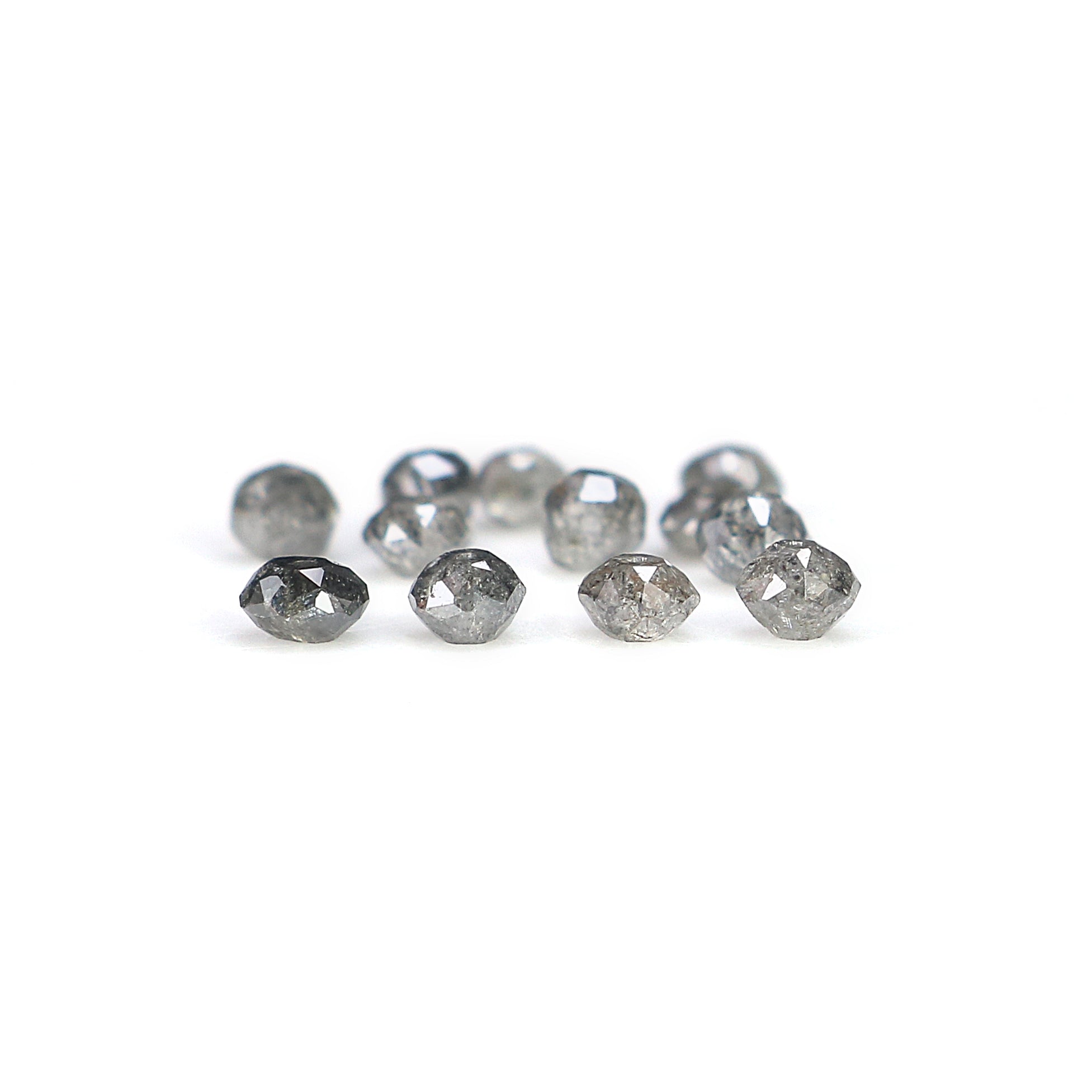 1.00 CT Natural Loose Bead Shape Diamond Salt And Pepper Bead Cut Diamond 2.30 to 2.50 MM Natural Black Grey Color Bead Cut Diamond Q178-5