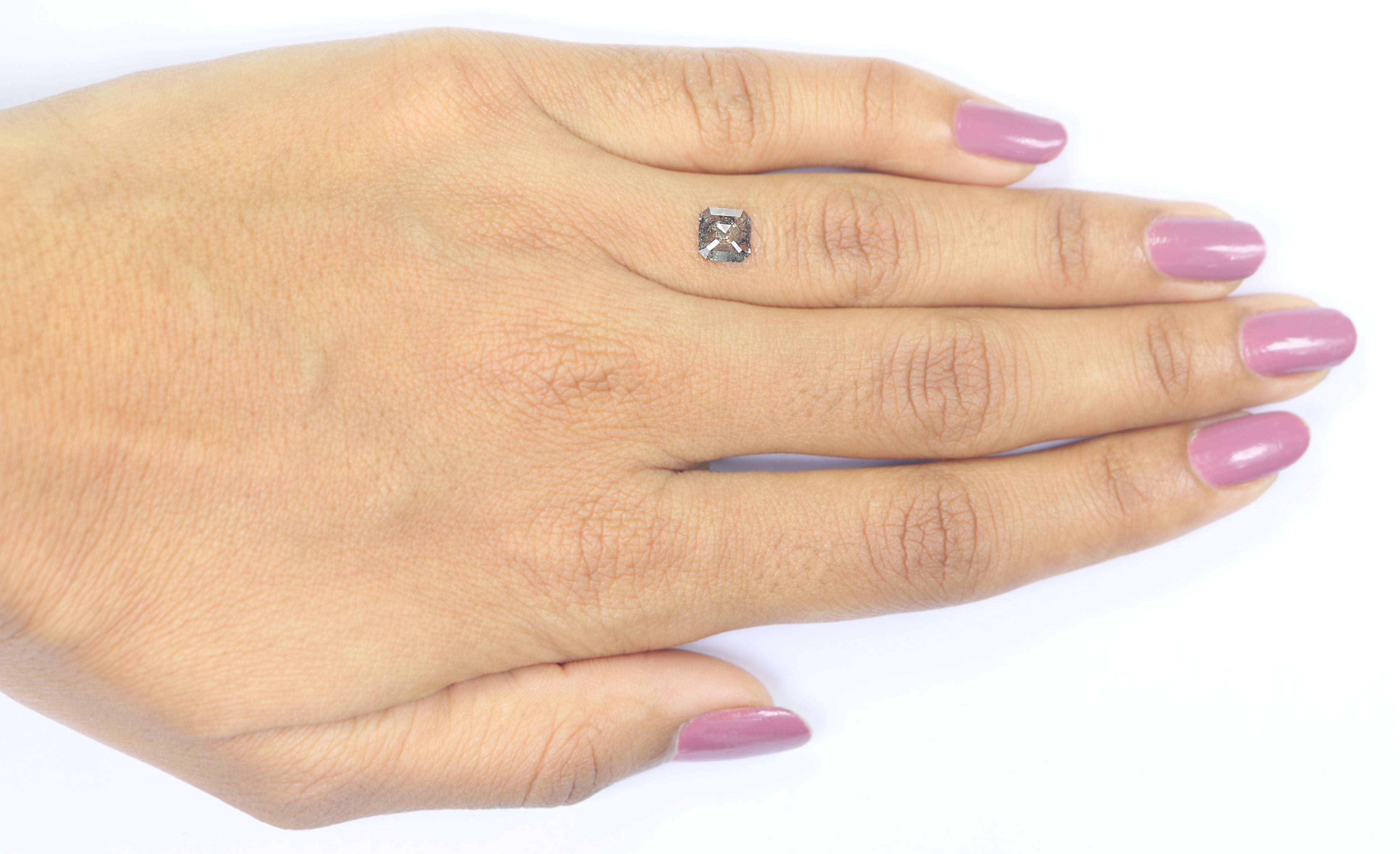 0.60 CT Natural Loose Radiant Shape Diamond Salt And Pepper Radiant Cut Diamond 6.00 MM Natural Black Grey Radiant Rose Cut Diamond LQ7457