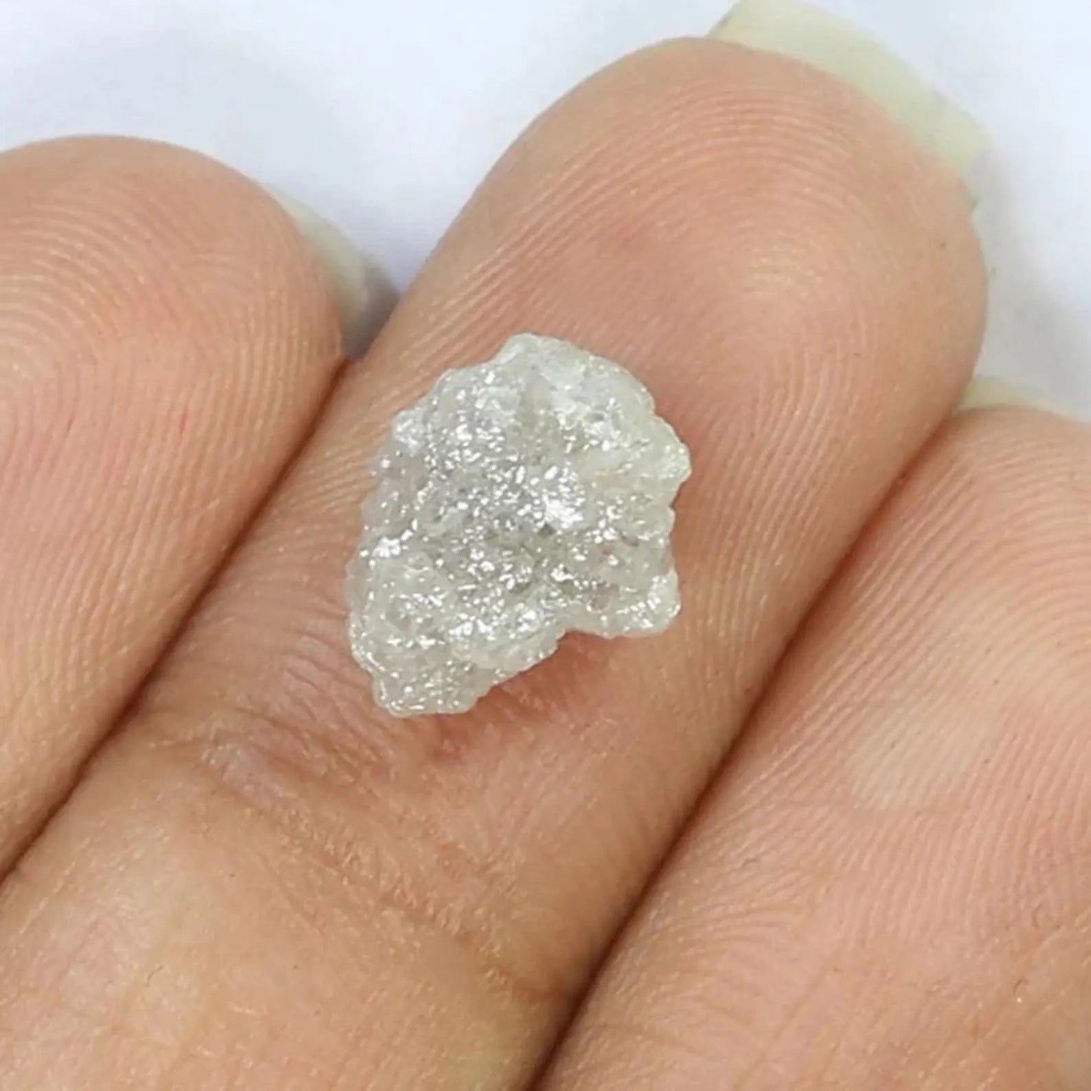 3.54 CT Natural Loose Rough Shape Diamond Grey Color Rough Cut Diamond 10.50 MM Natural Loose White Color Rough Irregular Cut Diamond NQ149