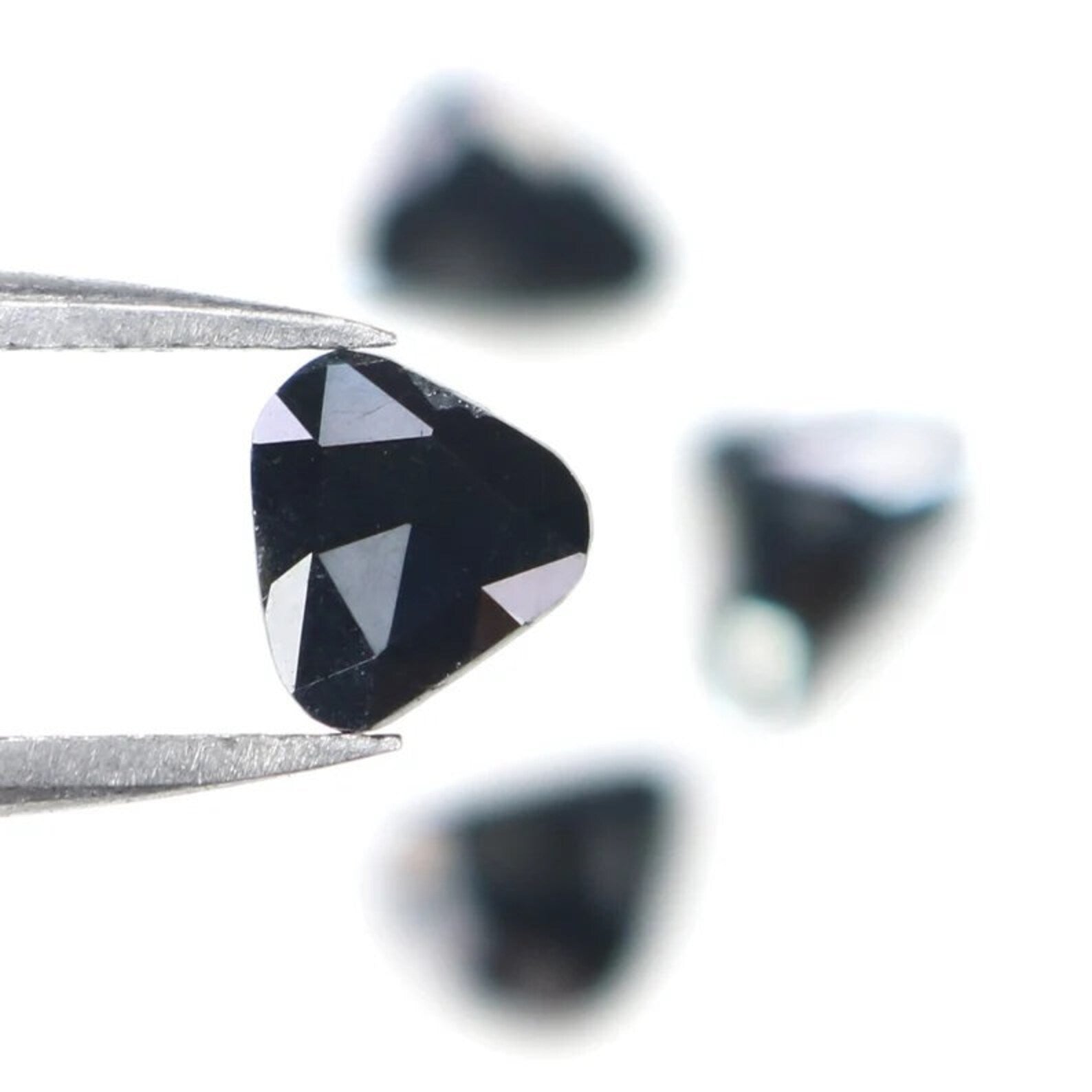 1.09 CT Natural Loose Slice Shape Diamond Black Color Irregular Cut Diamond 5.90 MM Natural Loose Black Color Slice Rose Cut Diamond NQ2239