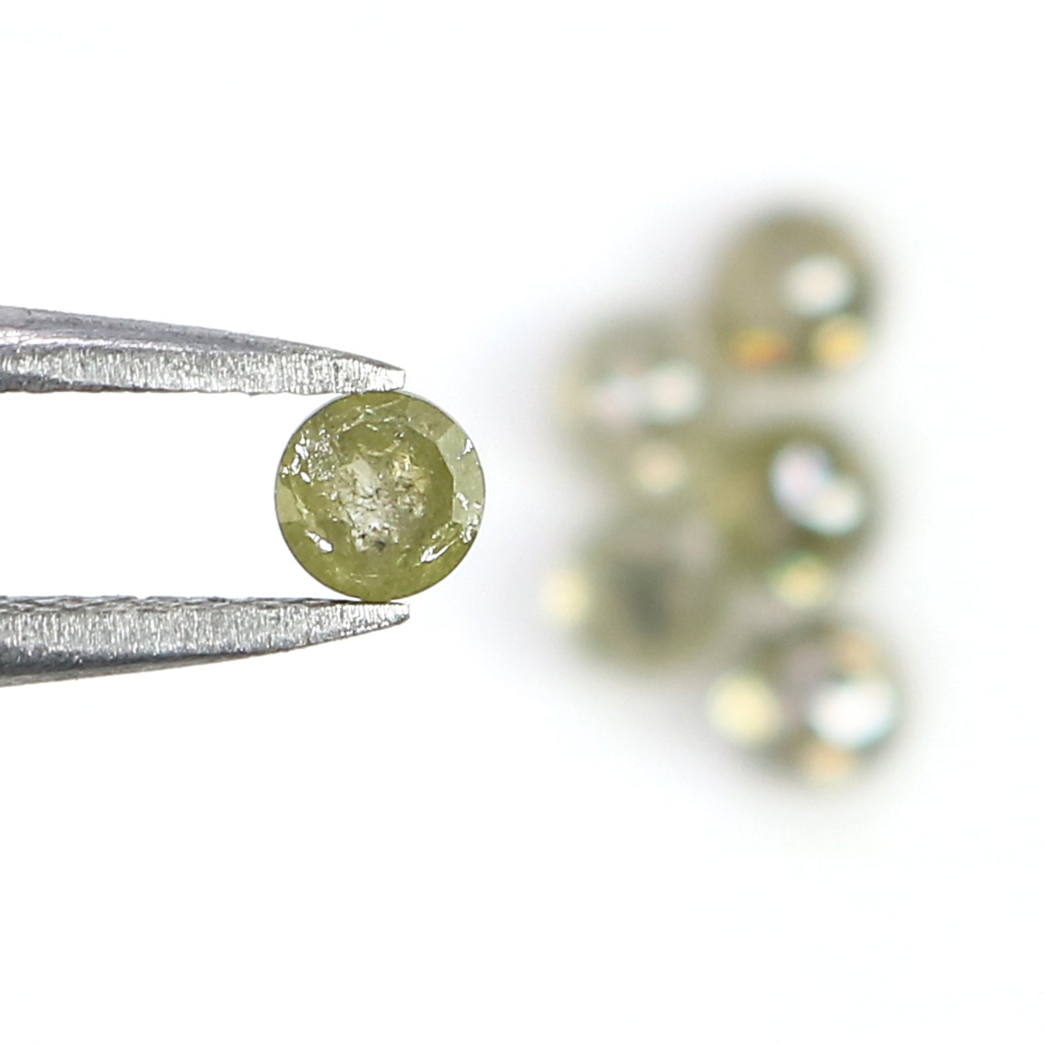 1.22 CT Natural Loose Round Rose Cut Diamond Grey Color Round Shape Diamond 3.30 MM Natural Loose Green Color Round Rose Cut Diamond LQ9692