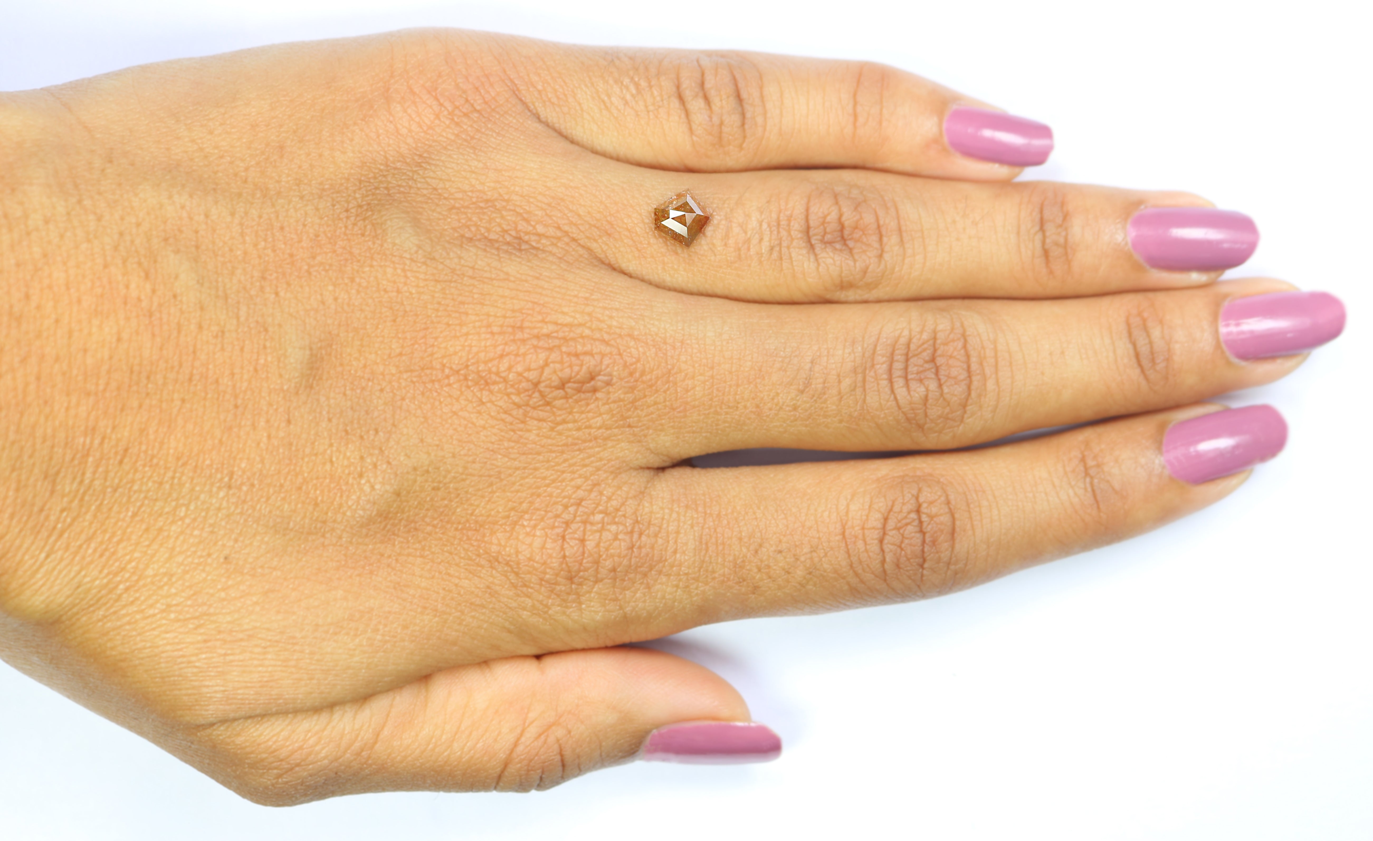 0.88 Ct Natural Loose Pentagon Shape Diamond Brown Color Pentagon Diamond 6.50 MM Natural Loose Brown Color Pentagon Rose Cut Diamond LQ9675