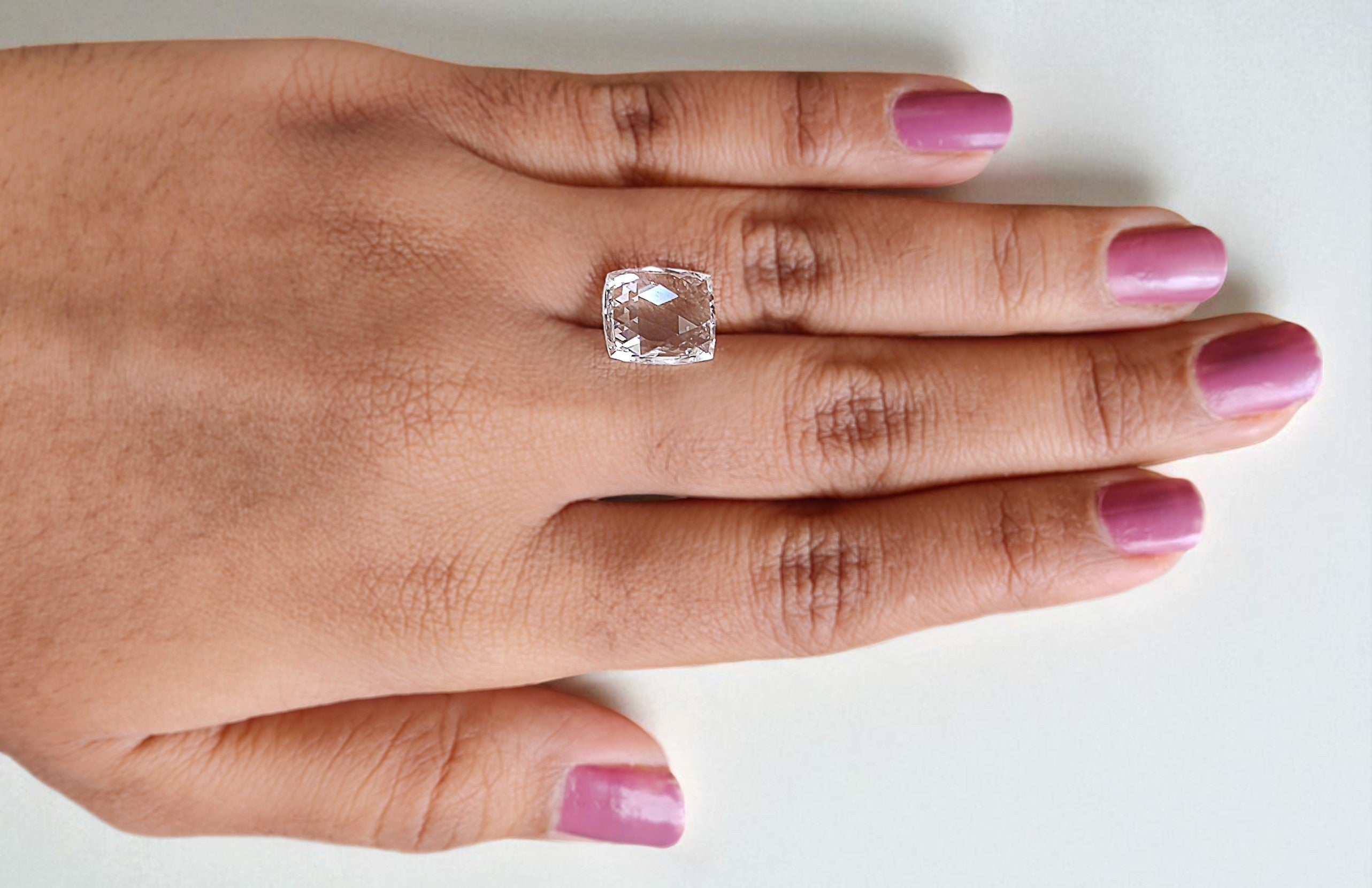 3.14 CT Lab Grown Square Cut Diamond White - F Color VS1 Clarity Diamond Lab Grown Diamond CVD Diamond Lab Created Rose Cut Diamond L3375