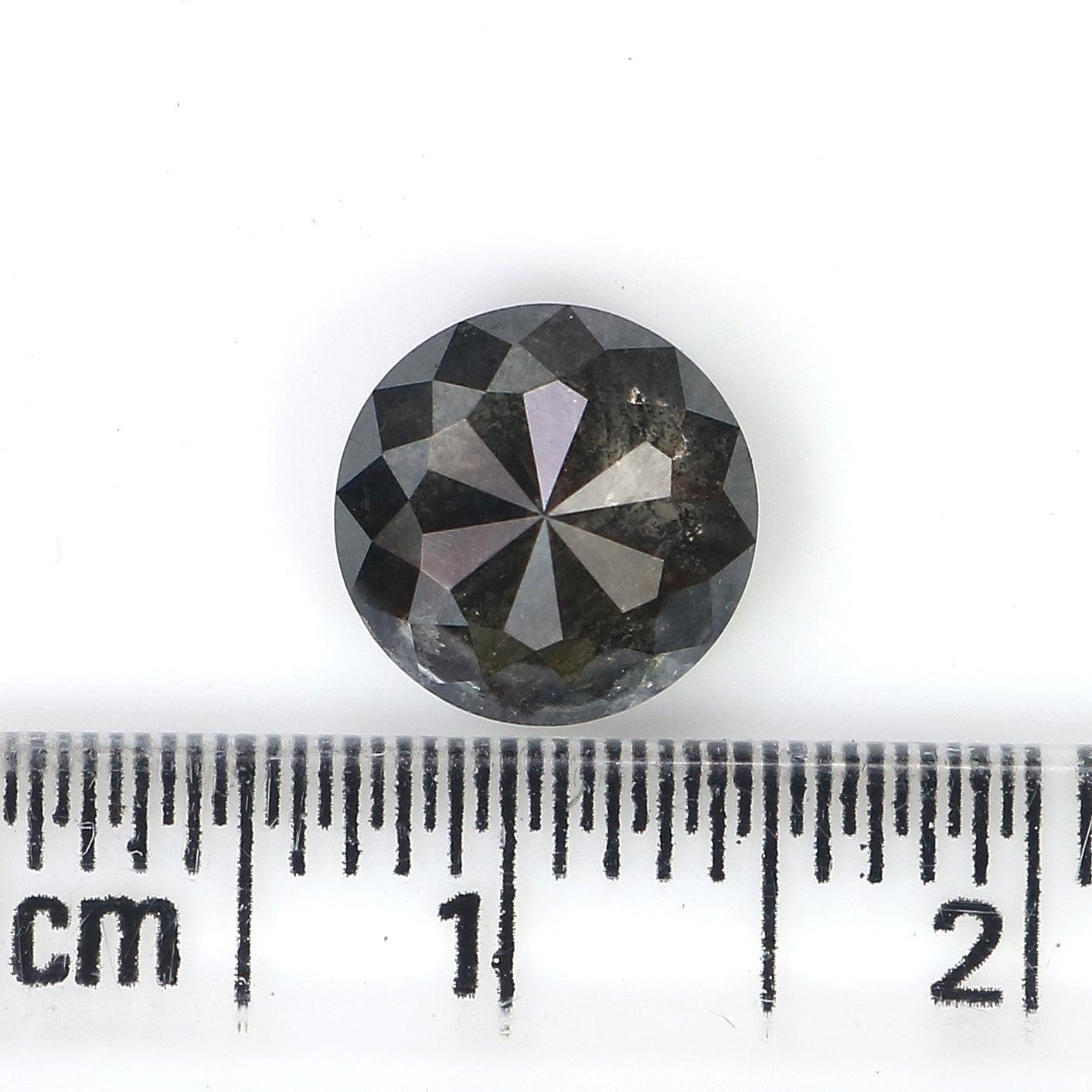 1.91 CT Natural Loose Round Rose Cut Diamond Salt And Pepper Round Diamond 8.05 MM Natural Loose Black Grey Color Rose Cut Diamond LC53