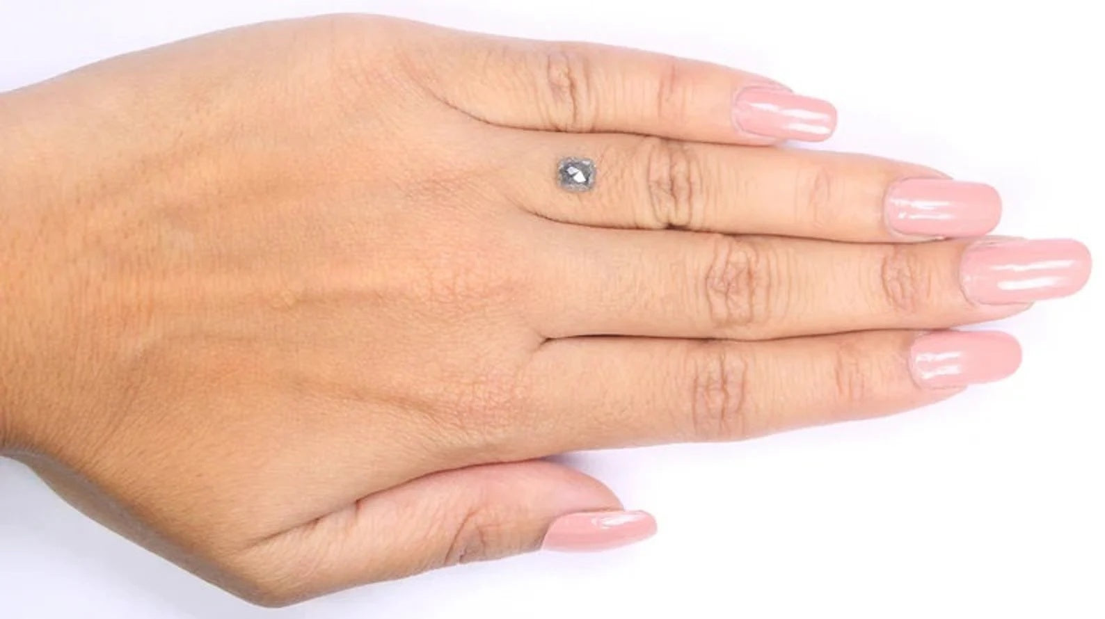 0.95 CT Natural Loose Cushion Shape Diamond Salt And Pepper Cushion Diamond 5.60 MM Black Grey Color Cushion Shape Rose Cut Diamond NQ9545