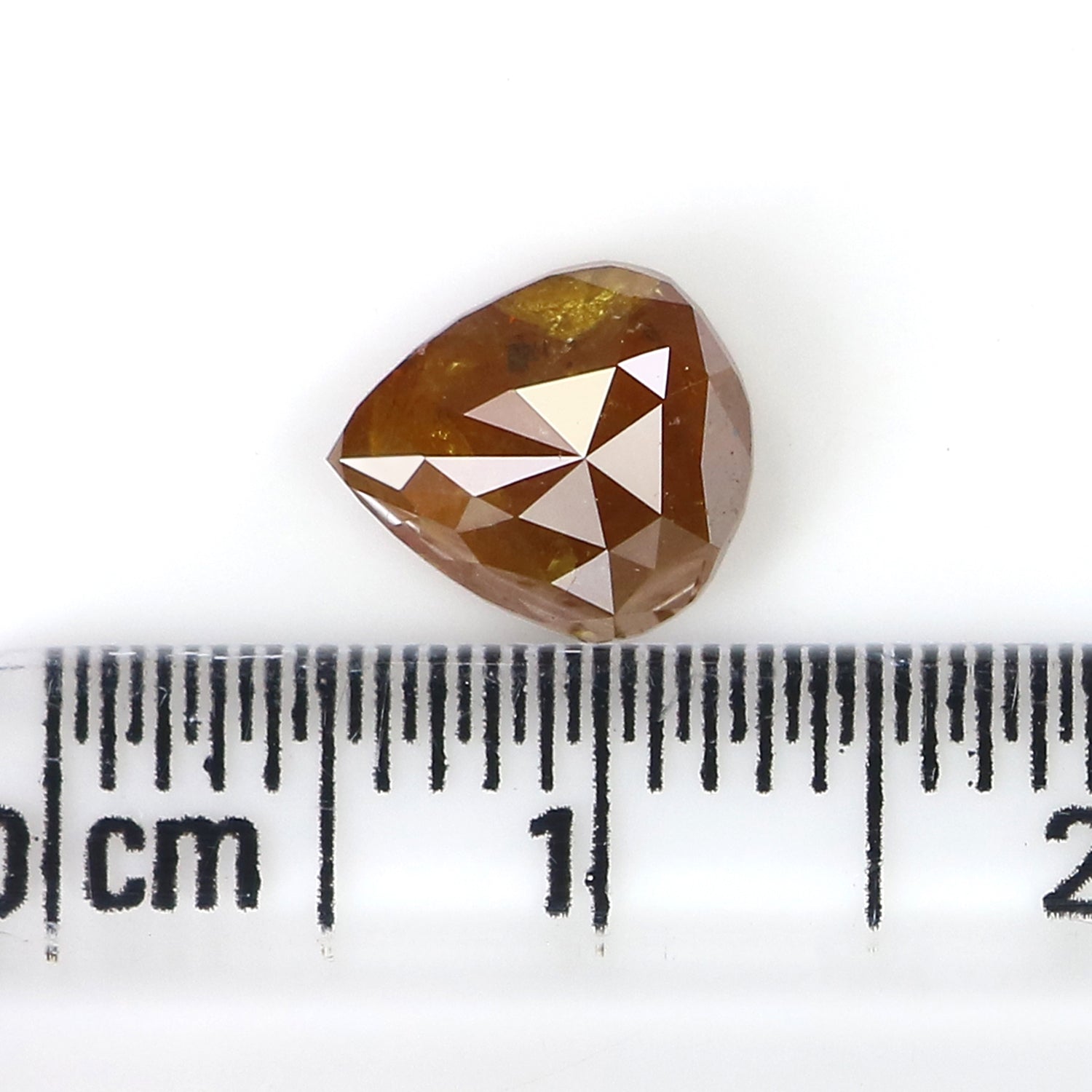 1.30 CT Natural Loose Pear Shape Diamond Brown Yellow Color Pear Diamond 7.85 MM Natural Brown Yellow Diamond Pear Rose Cut Diamond LQ8239