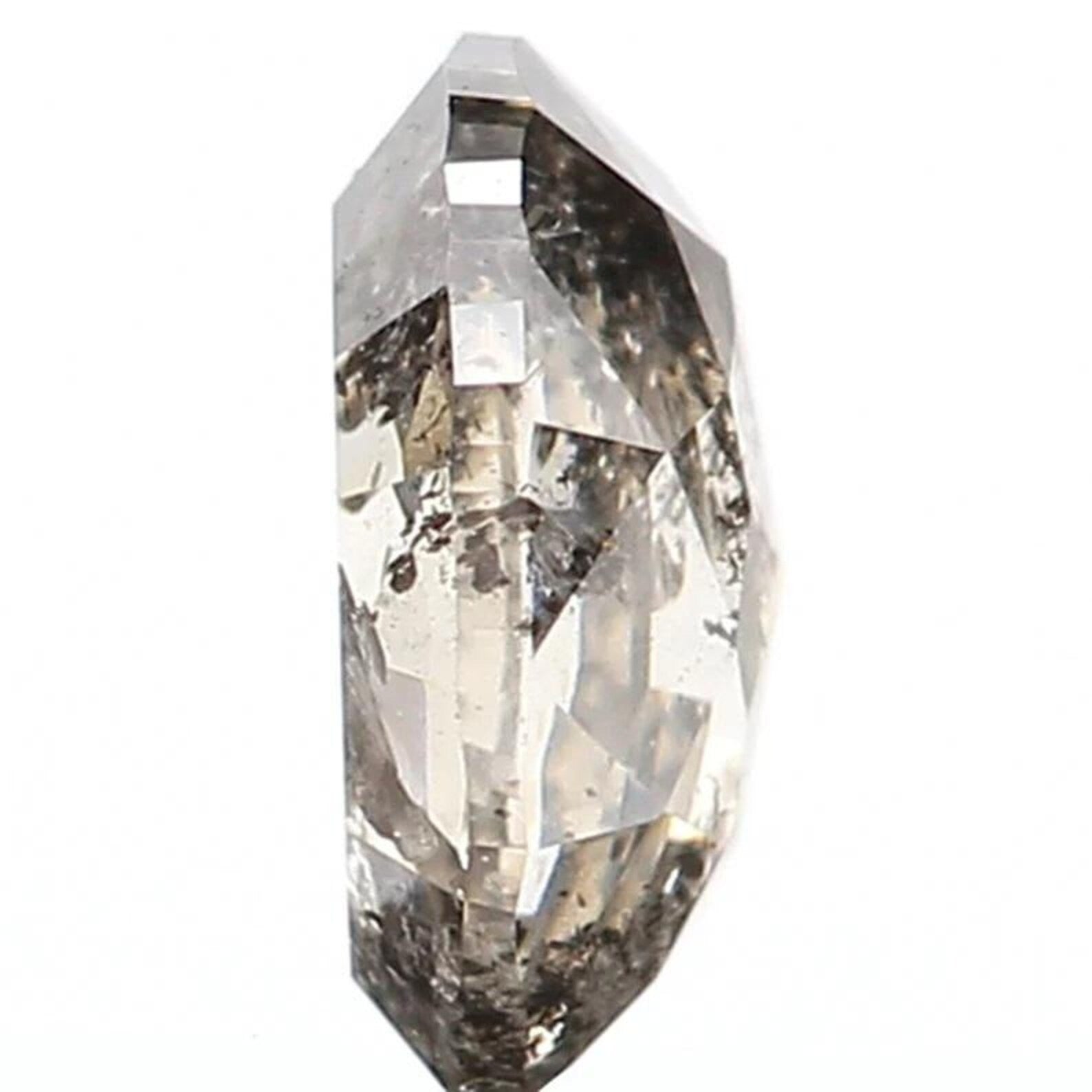0.32 Ct Natural Loose Oval Shape Diamond Salt And Pepper Oval Cut Diamond 4.90 MM Natural Black Grey Color Oval Rose Cut Diamond NQ1013