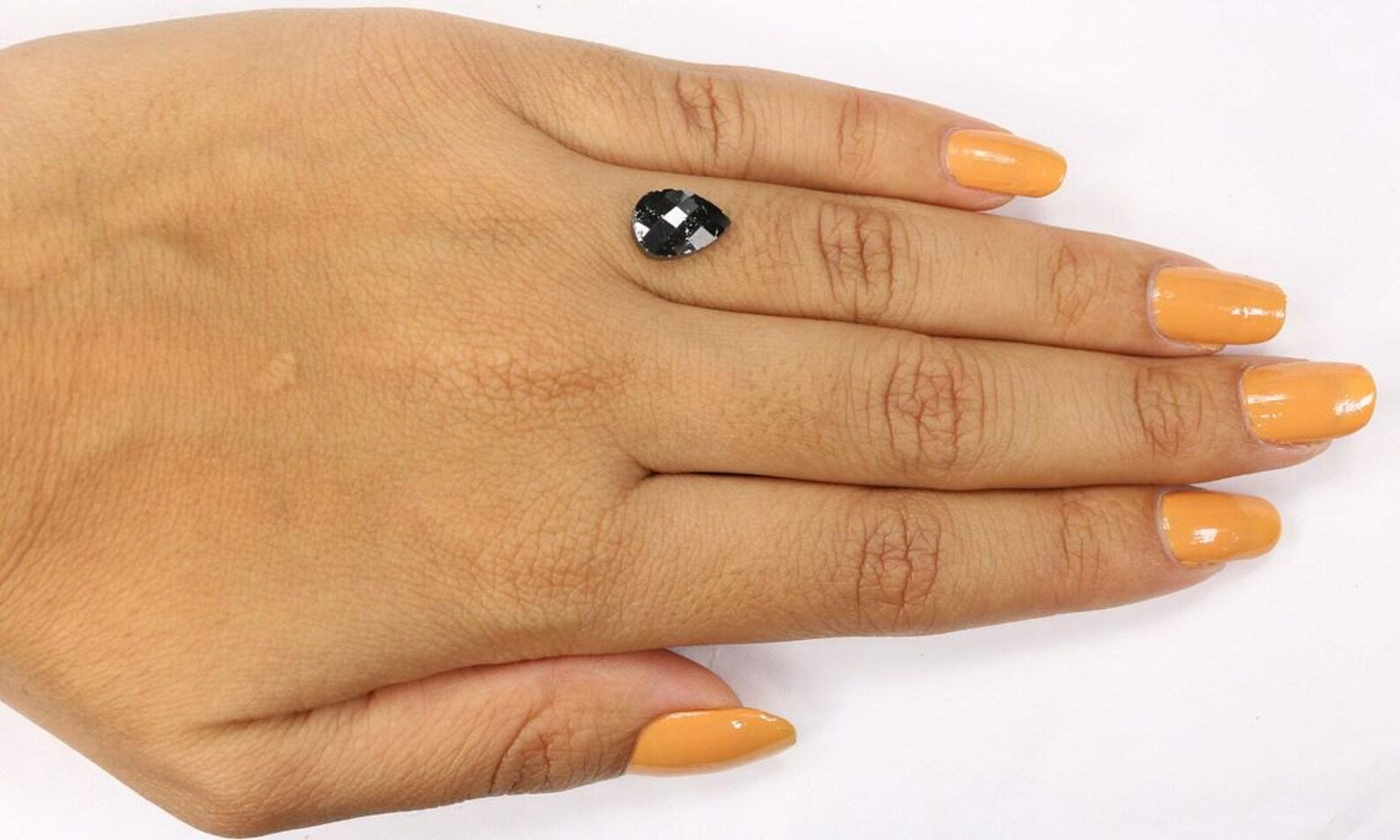 2.21 CT Natural Loose Pear Shape Diamond Black Color Pear Diamond 10.15 MM Natural Loose Black Color Pear Diamond Rose Cut Diamond NQ1705