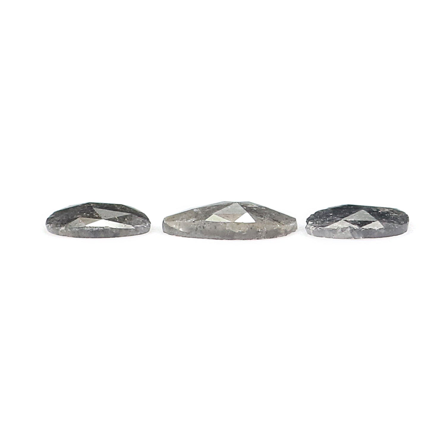 1.13 CT Natural Loose Slice Shape Diamond Salt And Pepper Slice Uncut Diamond 7.35 MM Natural Black Grey Diamond Irregular Cut Diamond N2637