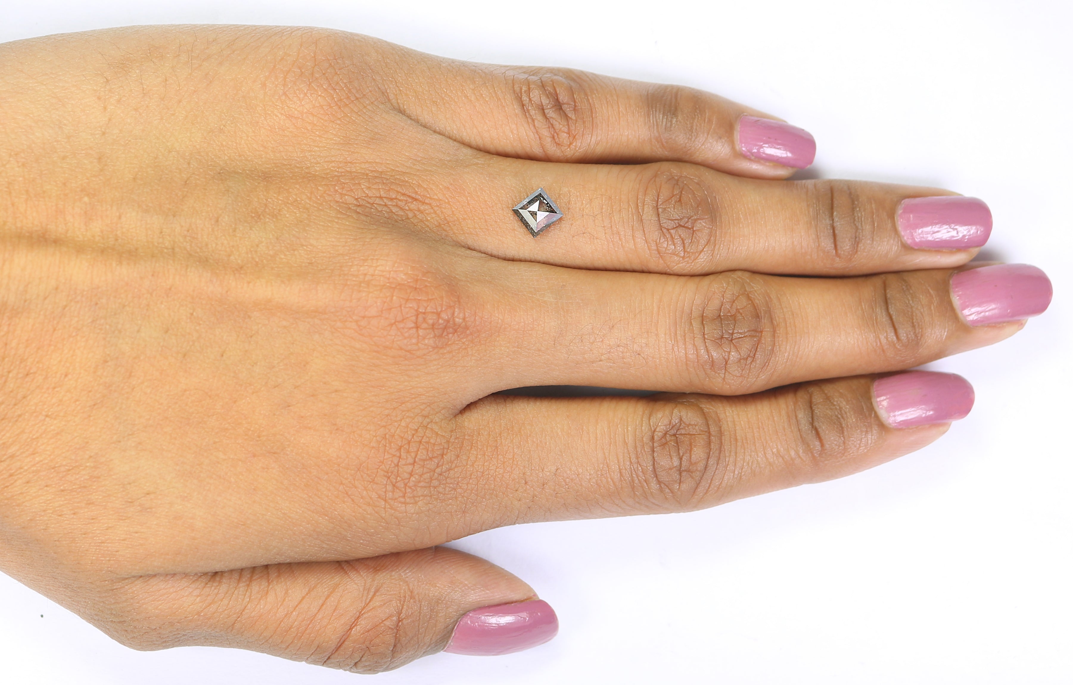 0.70 CT Natural Loose Kite Shape Diamond Salt And Pepper Kite Diamond 7.10 MM Natural Loose Black Grey Color Kite Rose Cut Diamond QN930