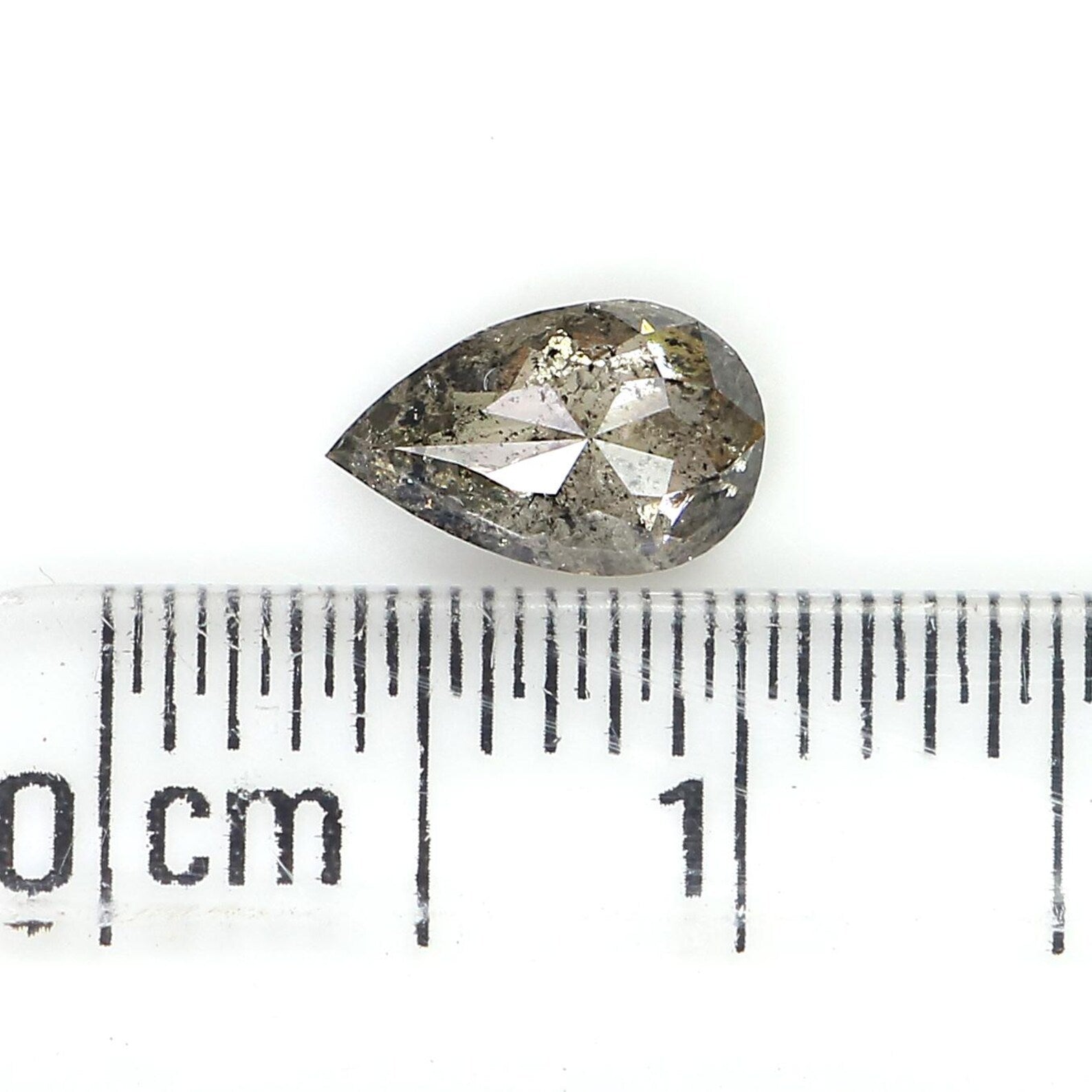 0.58 CT Natural Loose Pear Shape Diamond Salt And Pepper Pear Cut Diamond 6.95 MM Natural Loose Diamond Pear Shape Rose Cut Diamond QN589