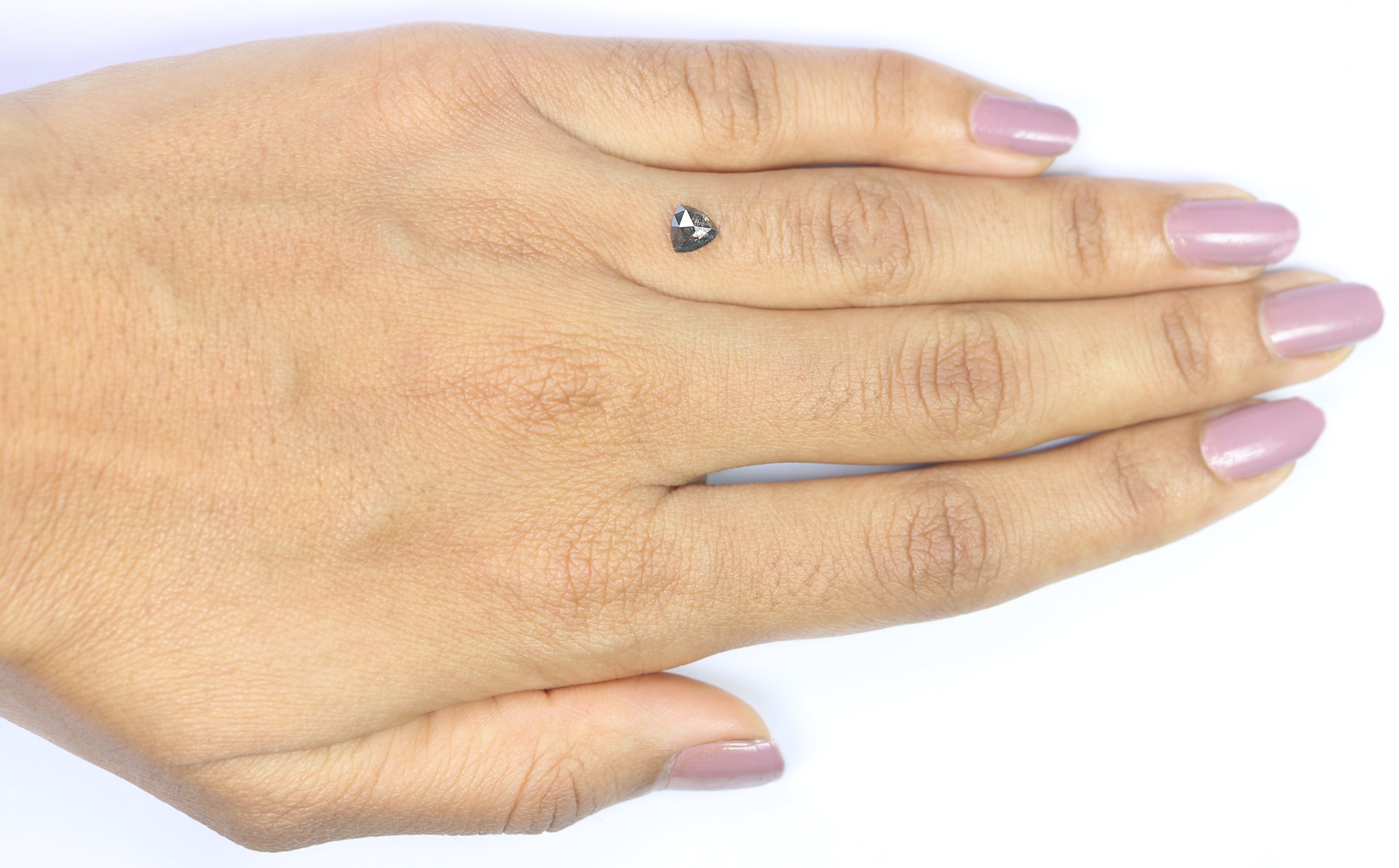 0.55 CT Natural Loose Triangle Shape Diamond Salt And Pepper Diamond 5.15 MM Natural Black Grey Color Diamond Triangle Cut Diamond L3388