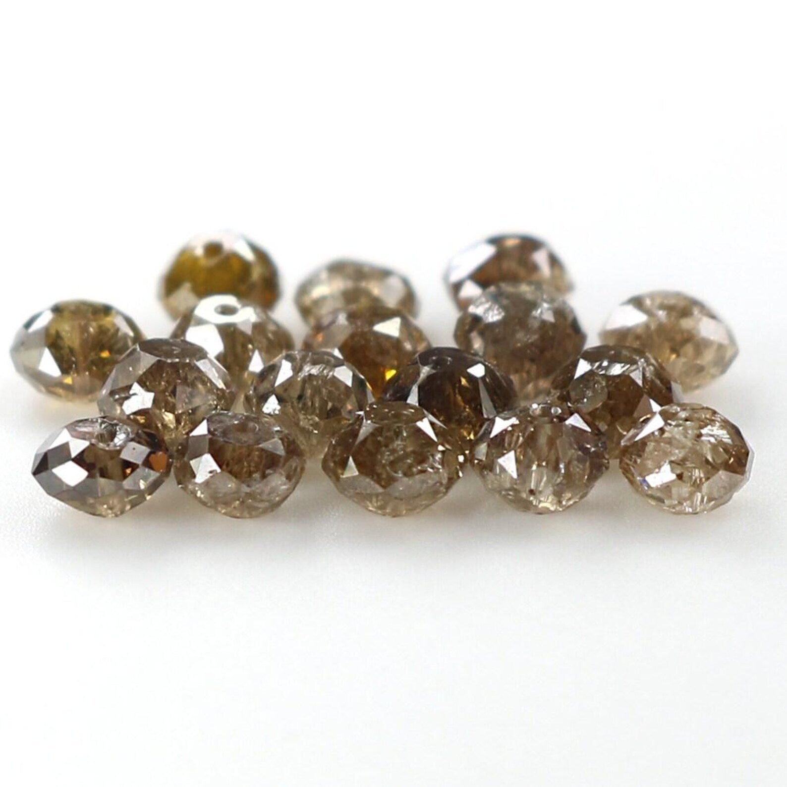 2.00 CT Natural Loose Bead Shape Diamond Brown Color Bead Diamond 2.50 MM Natural Loose Diamond Brown Color Bead Rose Cut Diamond NQ1729