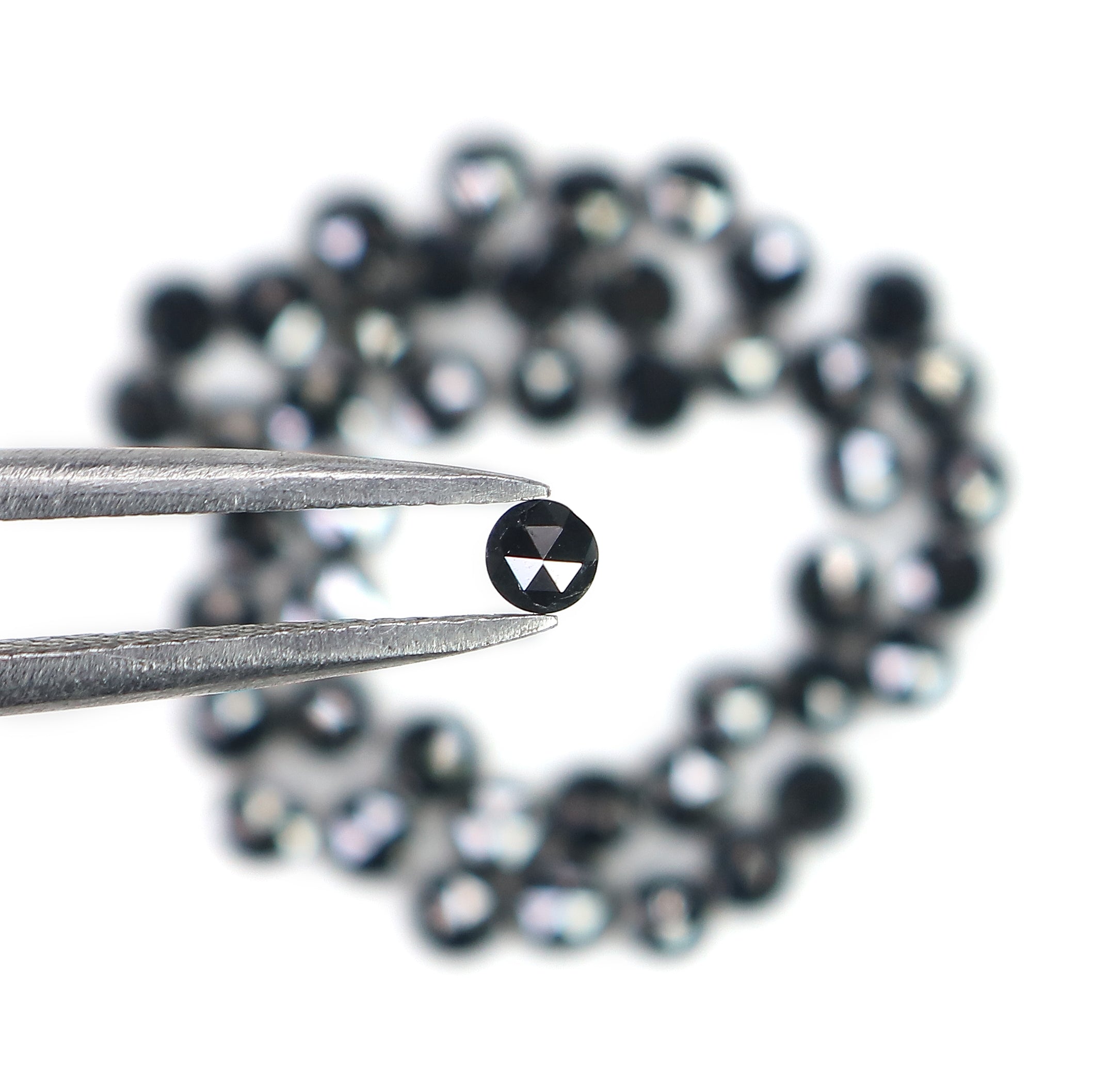 3.36 CT Natural Loose Round Rose Cut Diamond Black Color Round Shape Diamond 2.60 MM Natural Loose Black Color Round Rose Cut Diamond KQ2464