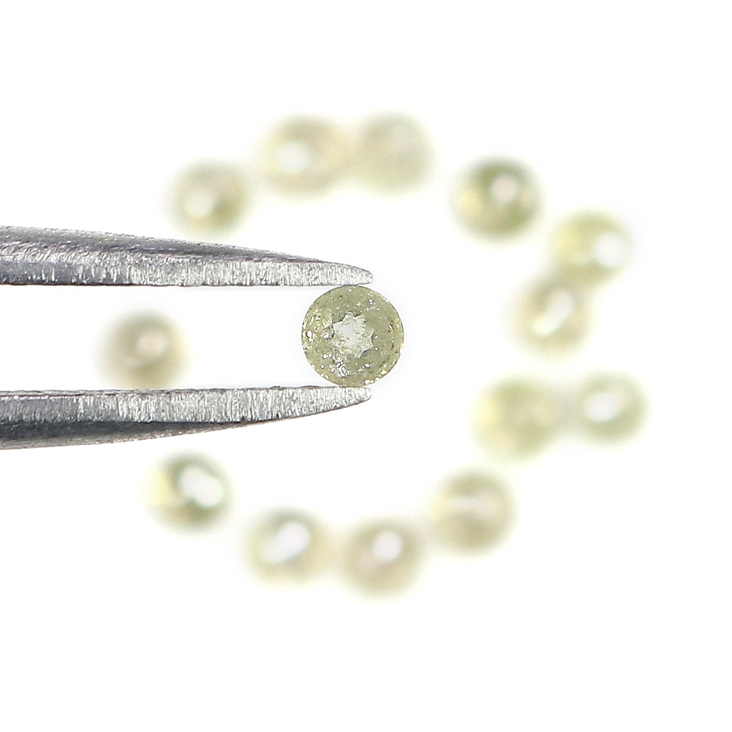1.22 CT Natural Loose Round Rose Cut Diamond Grey Color Round Shape Diamond 2.30 MM Natural Loose Yellow Color Round Rose Cut Diamond LQ9220