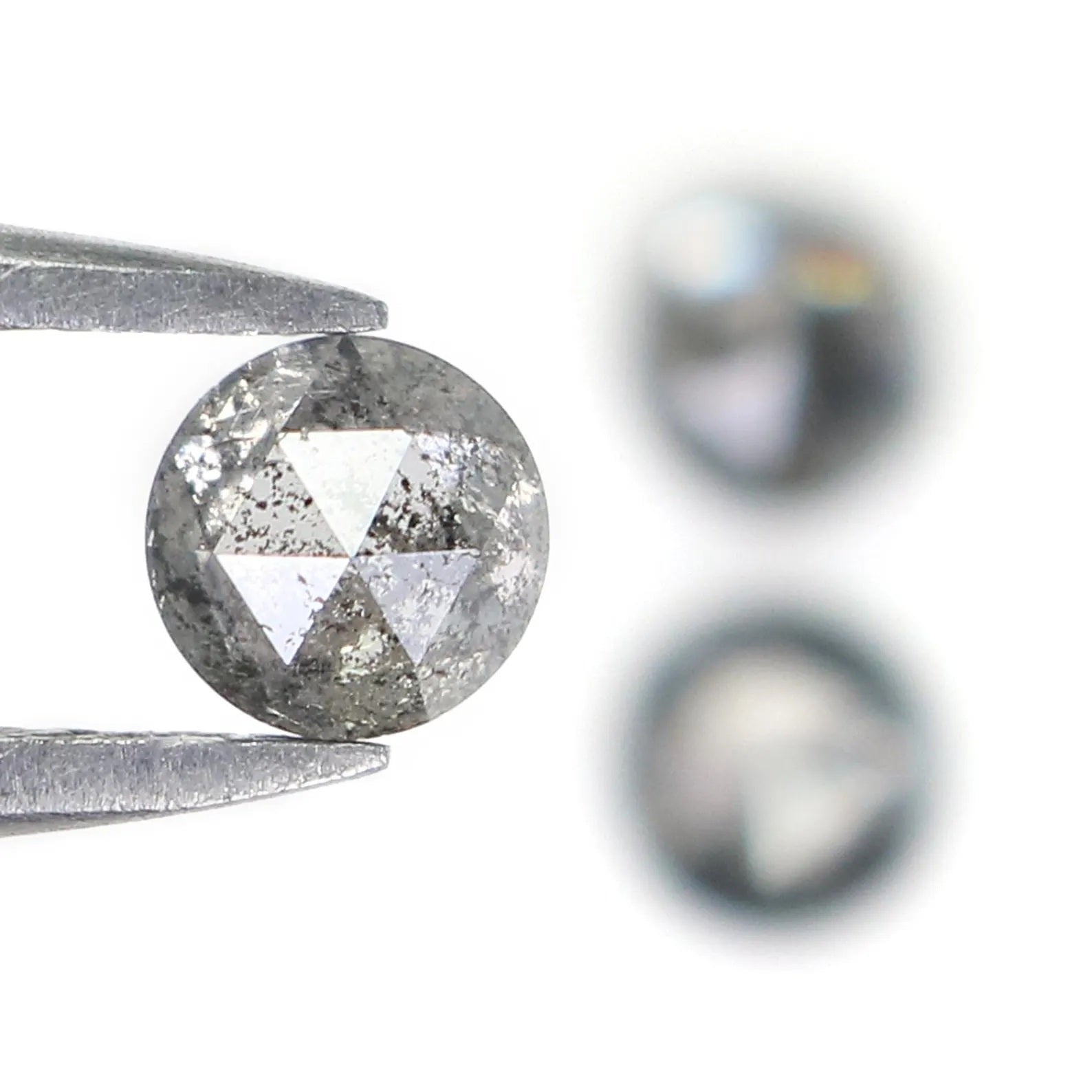 0.95 CT Natural Loose Round Shape Diamond Salt And Pepper Round Diamond 4.15 MM Natural Loose Black Grey Color Round Rose Cut Diamond NQ2335
