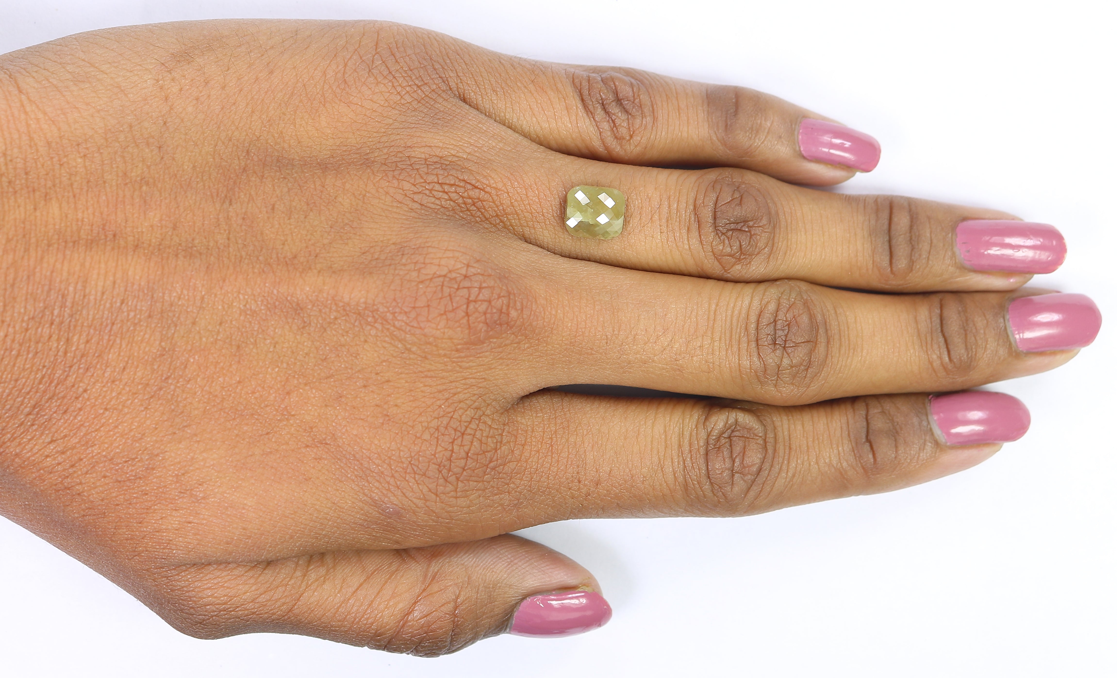 Natural Loose Cushion Green Grey Color Diamond 1.97 CT 8.00 MM Cushion Shape Rose Cut Diamond KQ116