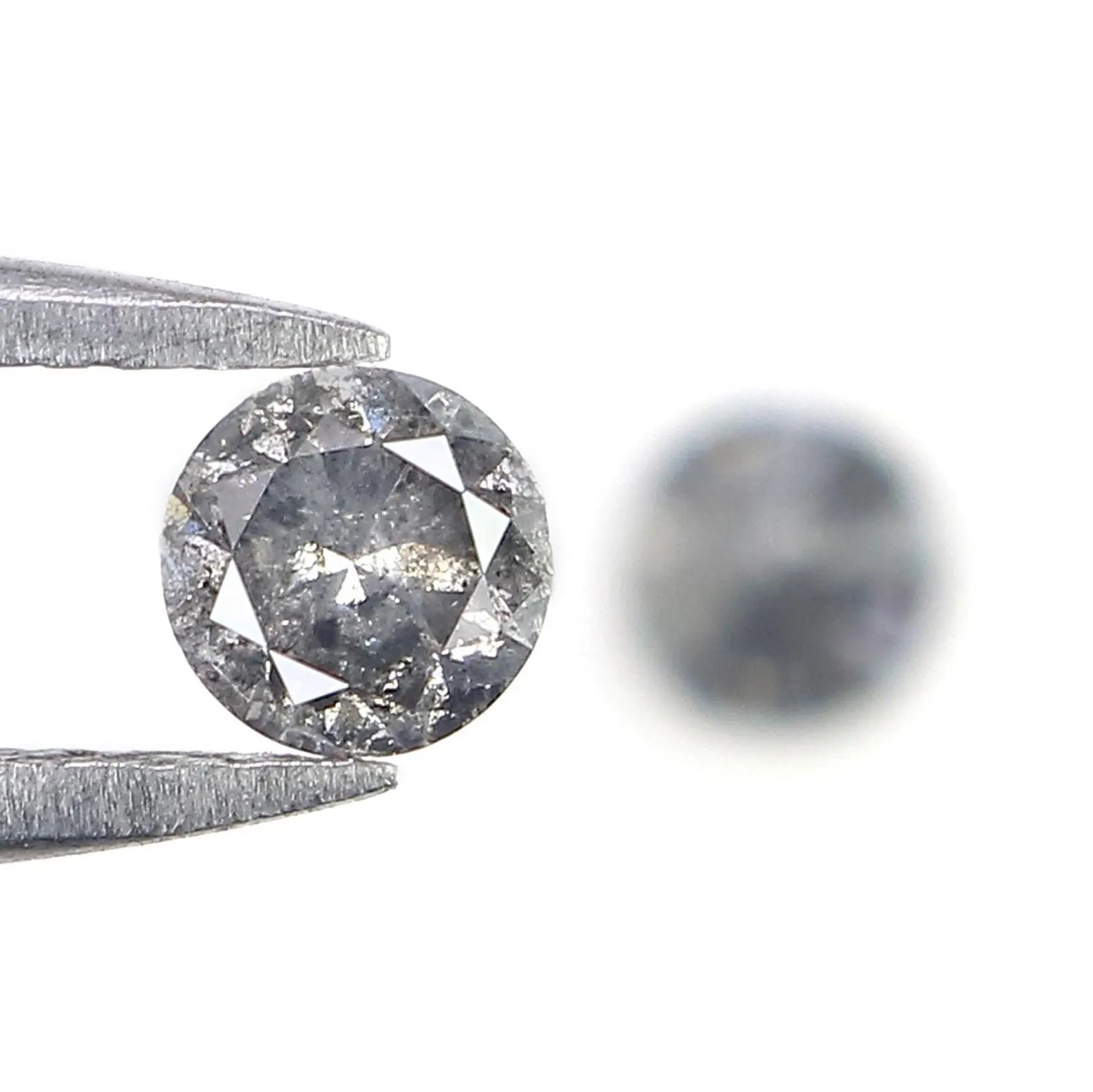 0.50 Ct Natural Loose Round Shape Pair Diamond Salt And Pepper Round Diamond 3.80 MM Black Grey Color Round Brilliant Cut Diamond NQ1491