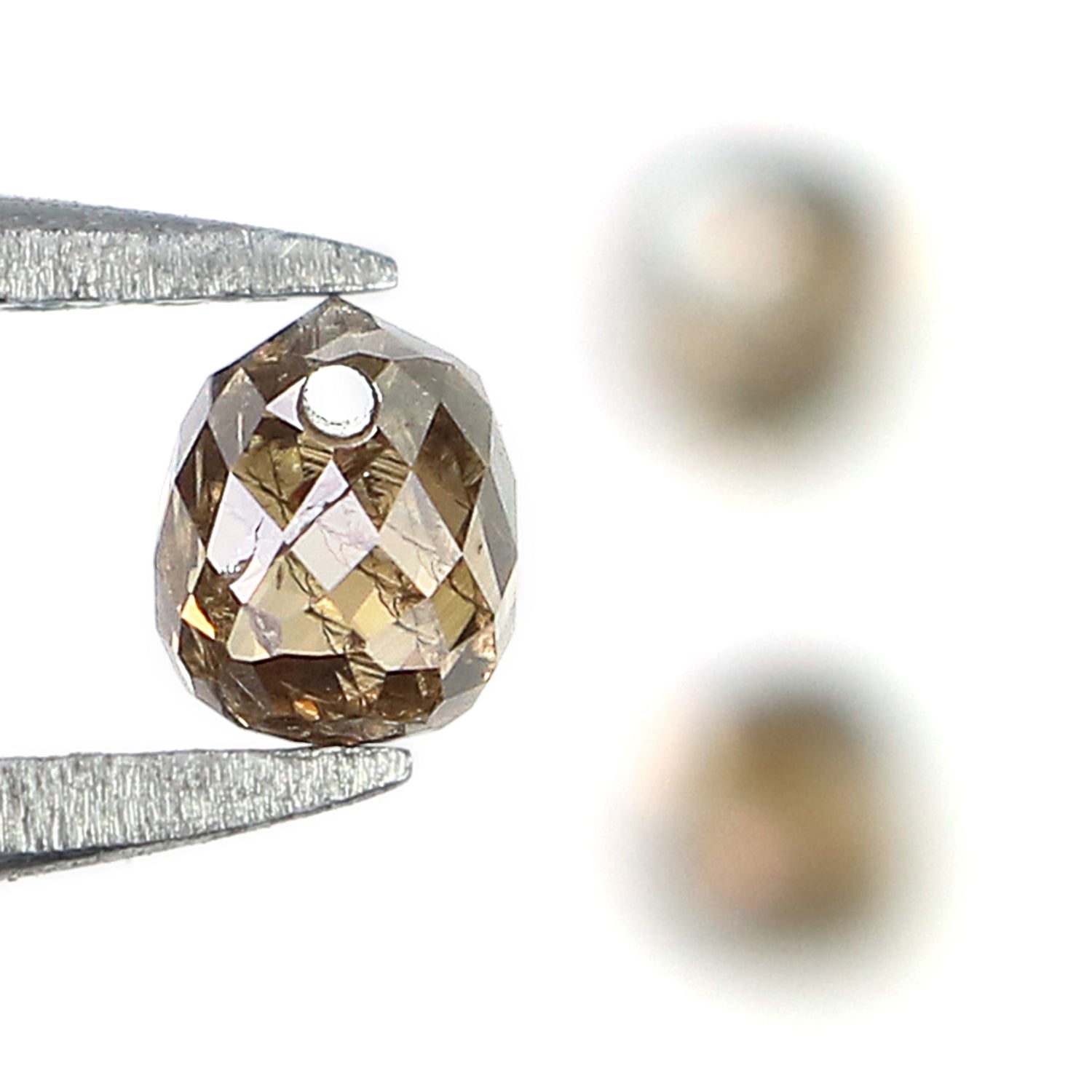 1.01 Ct Natural Loose Briolette Shape Diamond Brown Color Drop Diamond 3.70 MM Natural Loose Brown Color Briolette Rose Cut Diamond LQ9889