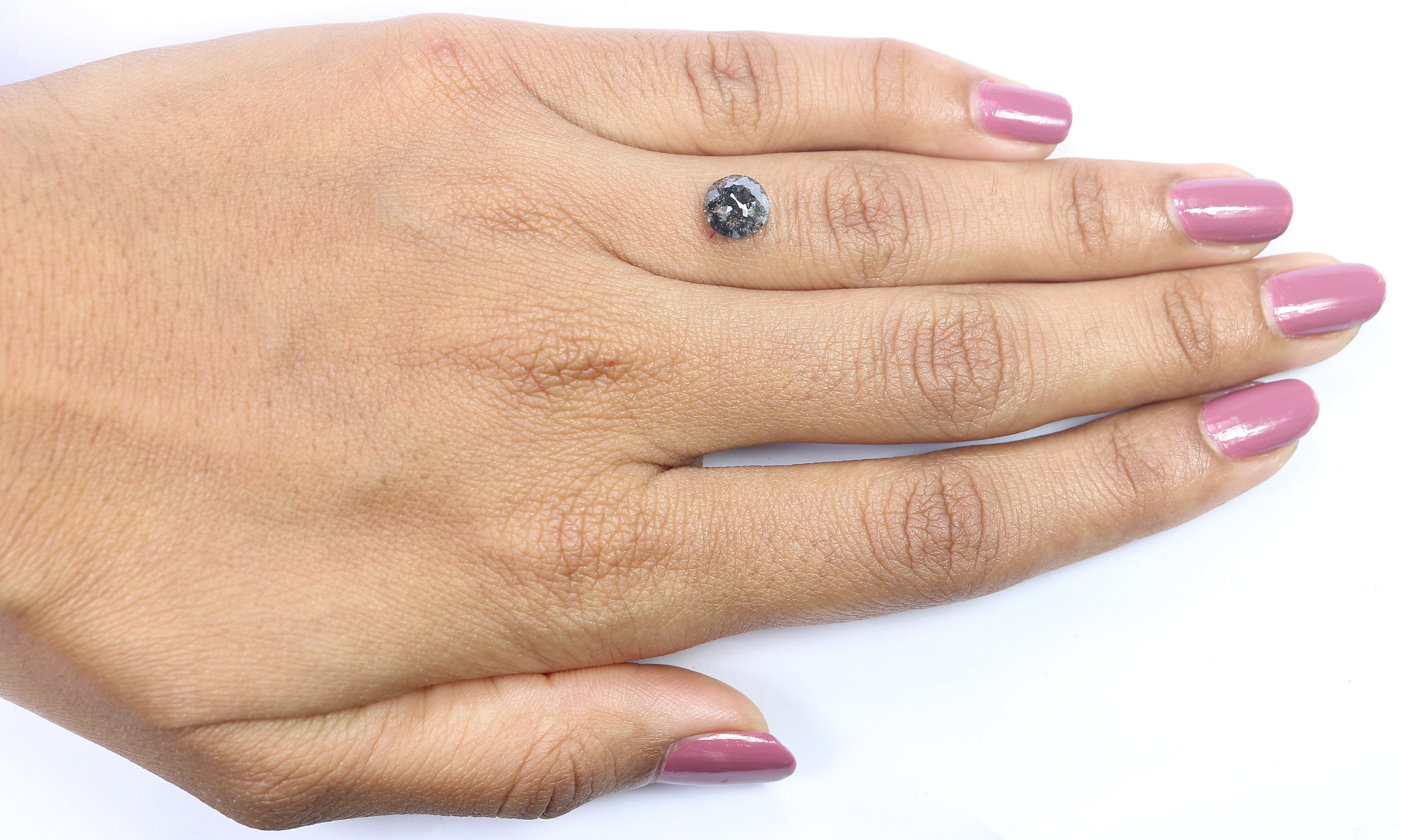 1.77 Ct Natural Loose Round Rose Cut Diamond Salt And Pepper Round Shape Diamond 6.95 MM Natural Black Grey Round Rose Cut Diamond LQ9888