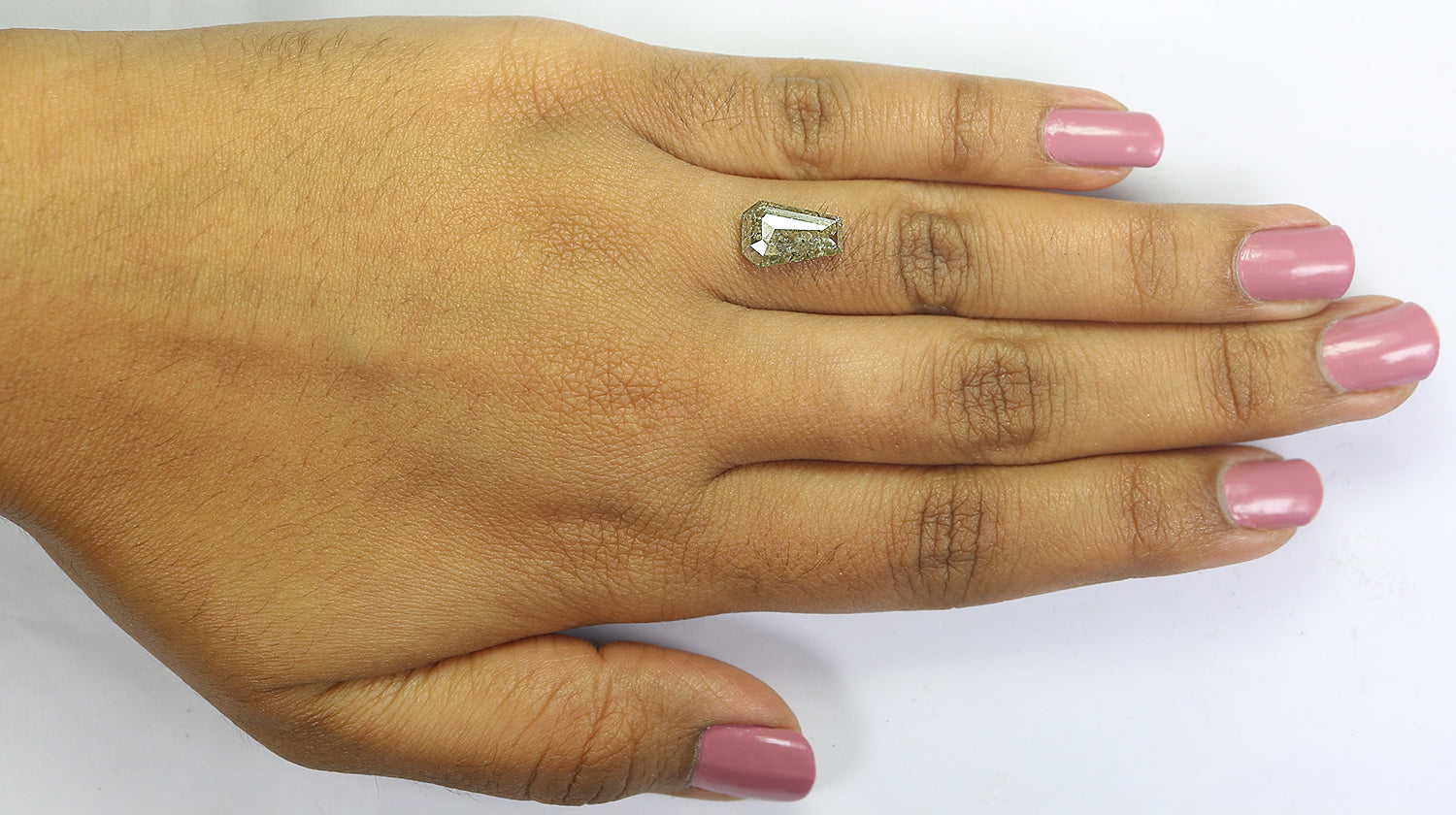 2.61 CT Natural Loose Coffin Cut Diamond Grey Brown Color Coffin Shape Diamond 11.05 MM Natural Loose Diamond Coffin Rose Cut Diamond QL400