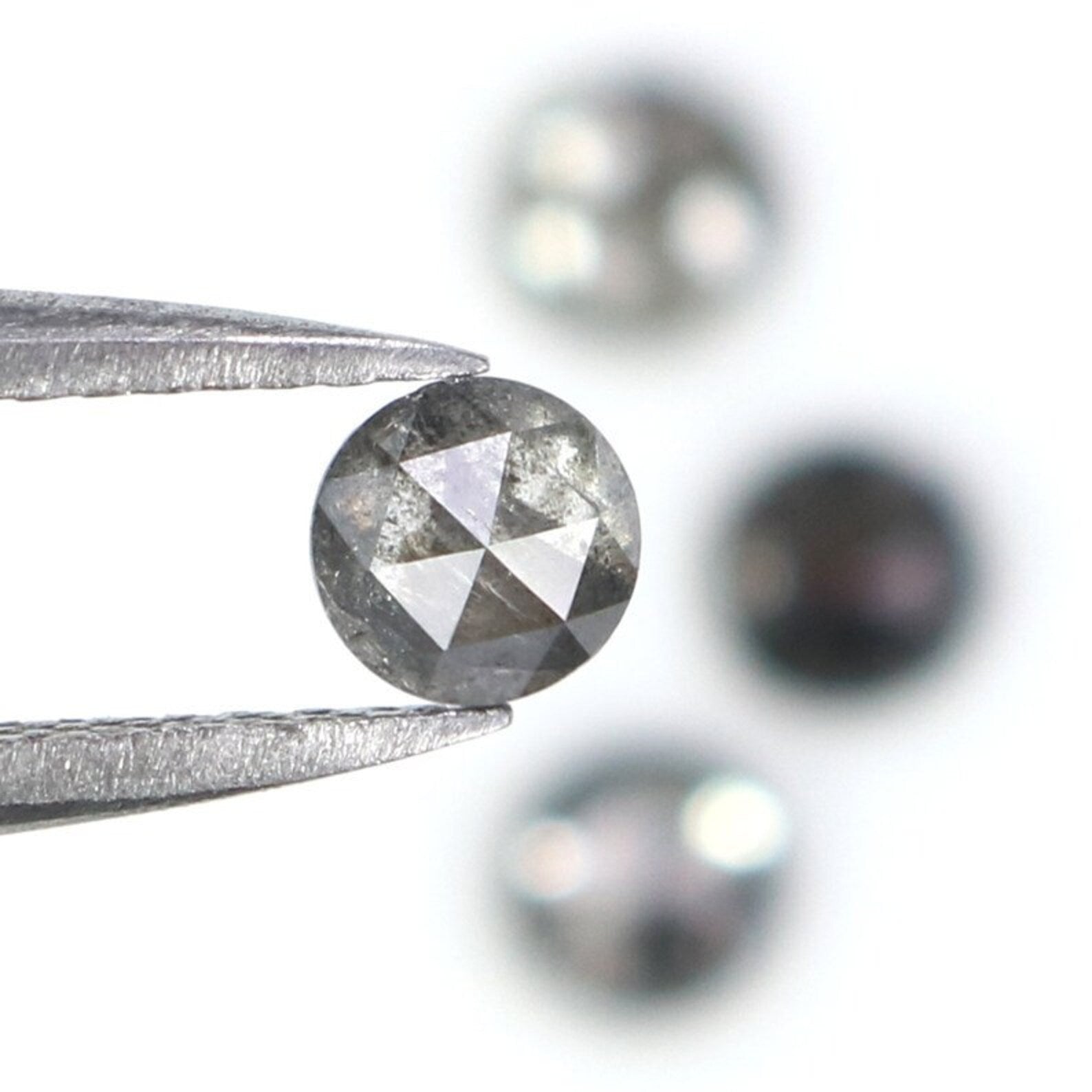 0.97 CT Natural Loose Round Shape Diamond Salt And Pepper Round Cut Diamond 3.90 MM Natural Loose Diamond Round Rose Cut Diamond NQ2322