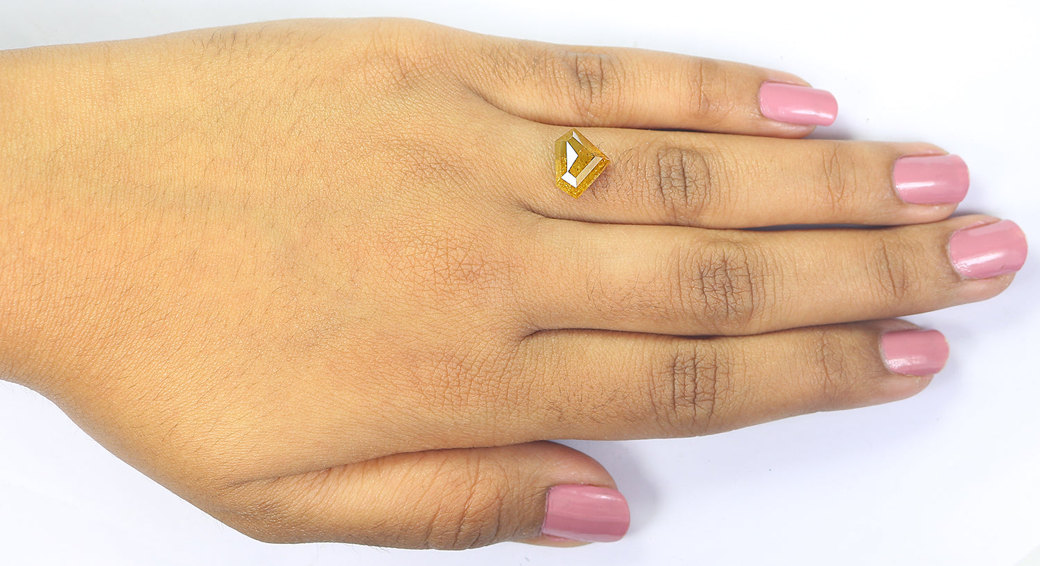 3.63 CT Natural Loose Shield Shape Diamond Yellow Color Shield Diamond 8.70 MM Natural Loose Yellow Diamond Shield Rose Cut Diamond QL9783