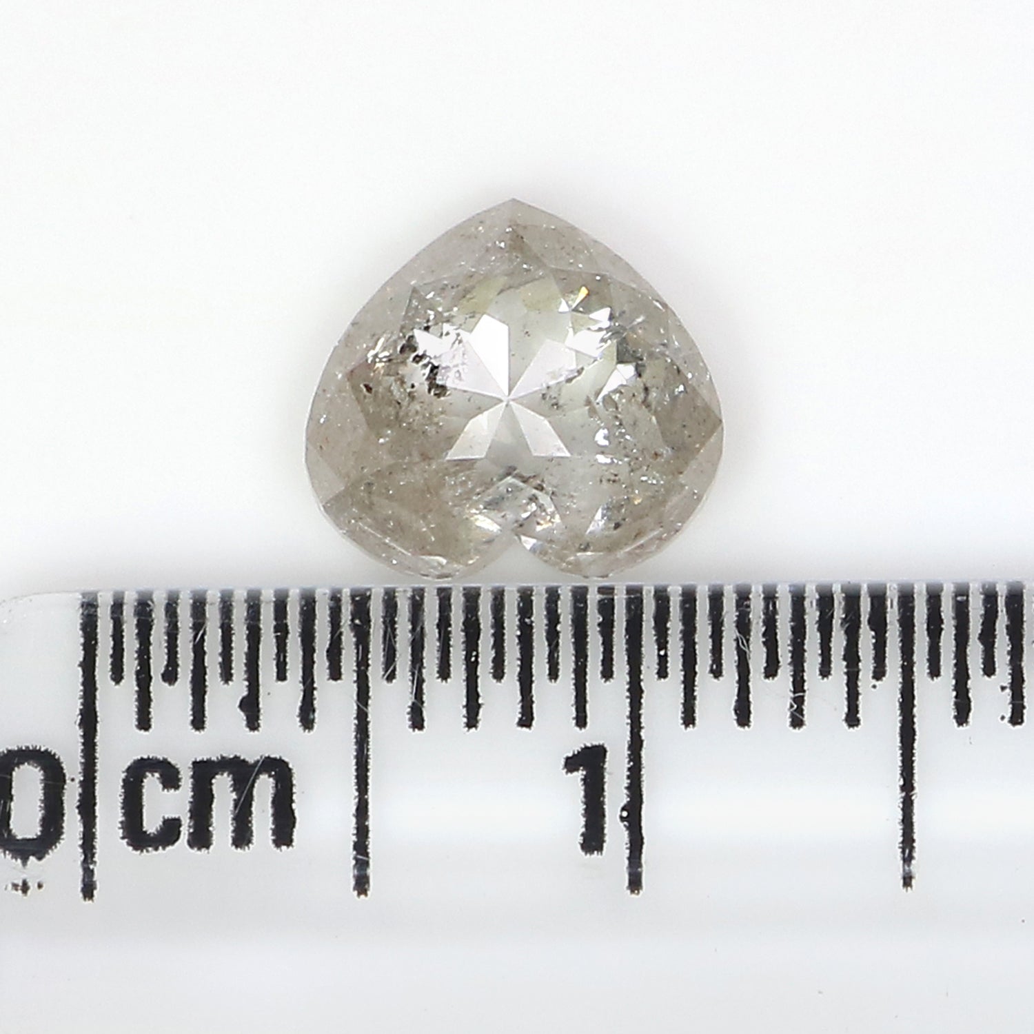 1.39 CT Natural Loose Heart Shape Diamond Grey Color Heart Cut Diamond 7.05 MM Natural Loose Diamond Grey Heart Rose Cut Diamond QL6196