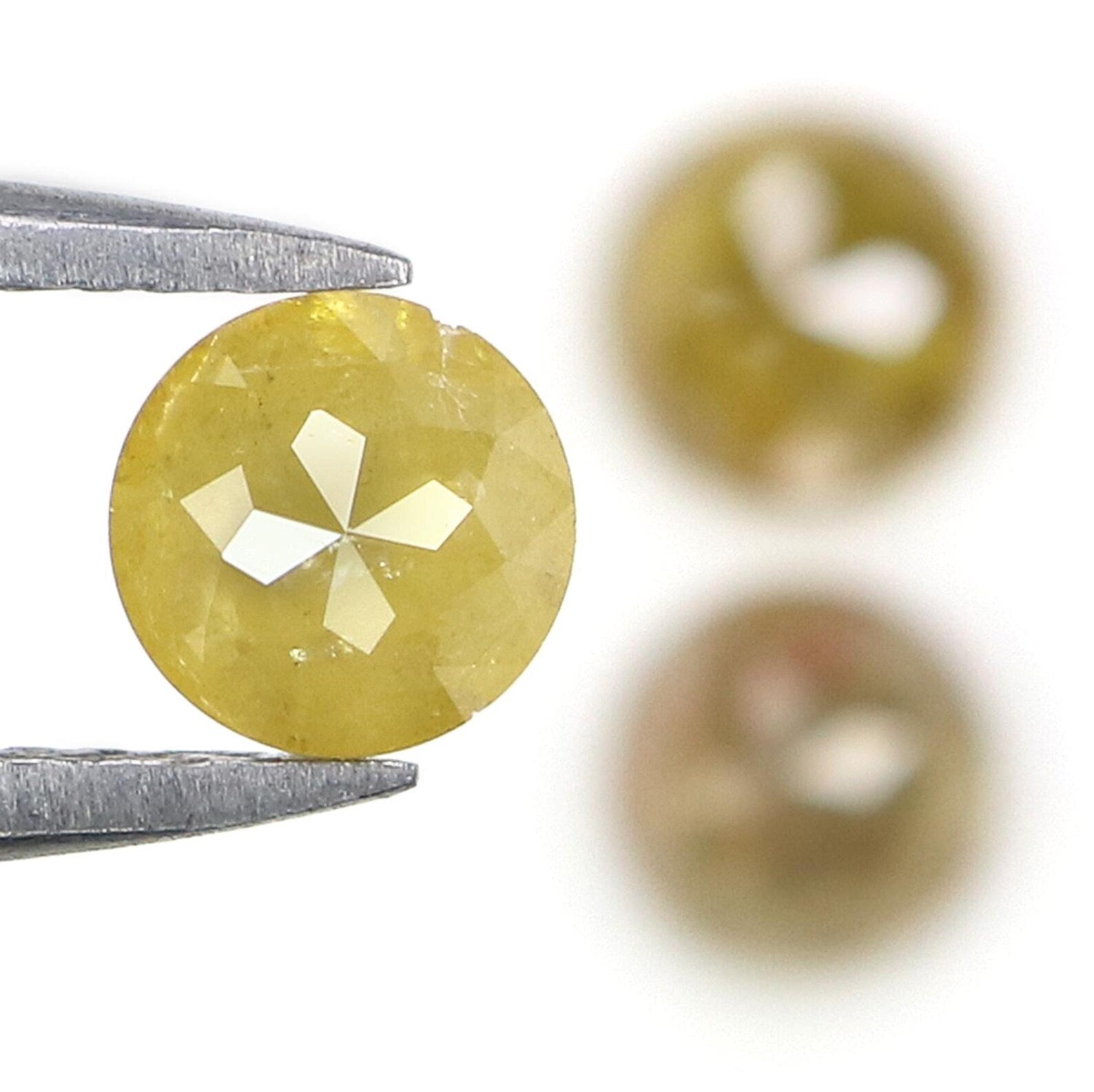 1.49 CT Natural Loose Round Shape Diamond Yellow Color Round Diamond 4.70 MM Natural Loose Diamond Brown Color Round Rose Cut Diamond NQ380