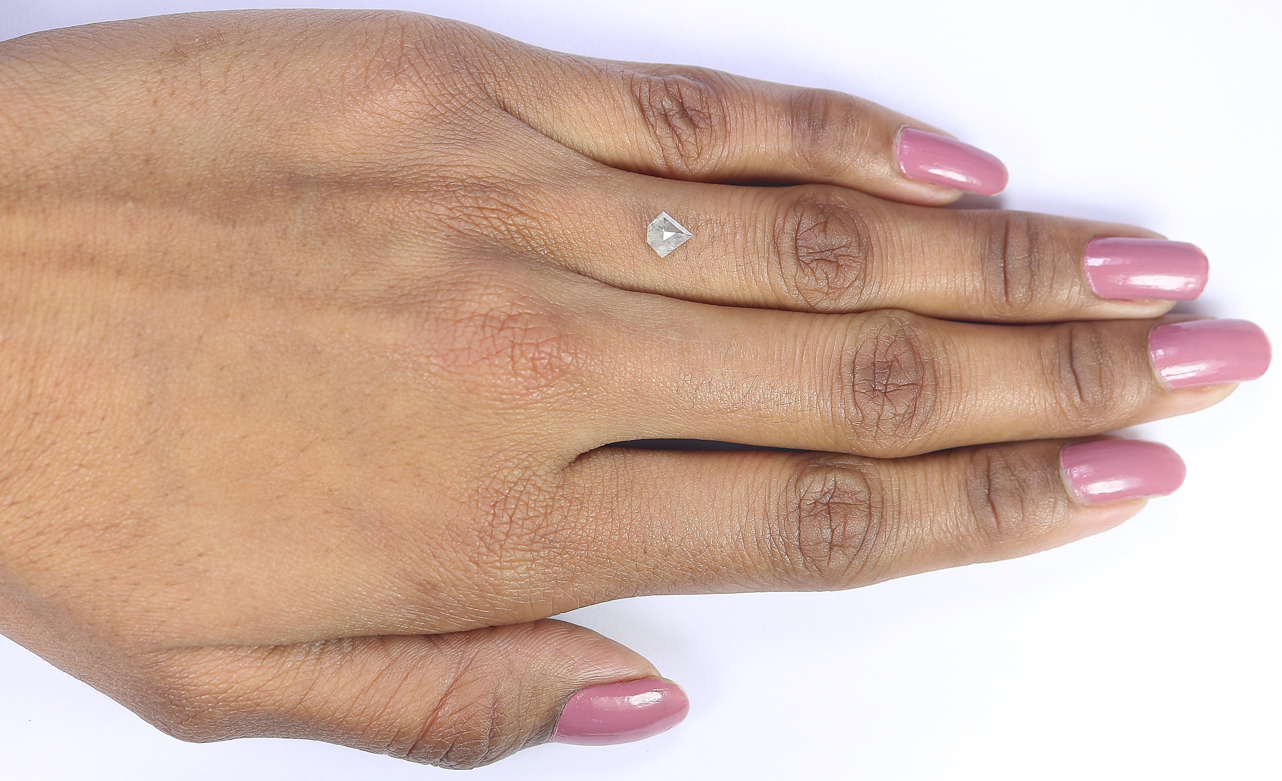 0.47 Ct Natural Loose Shield Shape Diamond Salt And Pepper Shield Shape Diamond 5.40 MM Natural Gray Color Shield Rose Cut Diamond QL9683