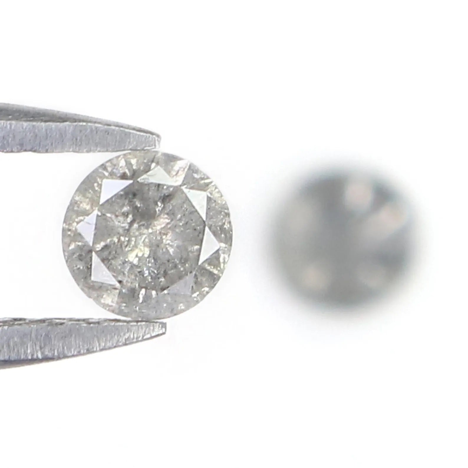 0.40 CT Natural Loose Round Shape Pair Diamond Salt And Pepper Round Diamond 3.65 MM Natural Black Grey Round Brilliant Cut Diamond NQ2289