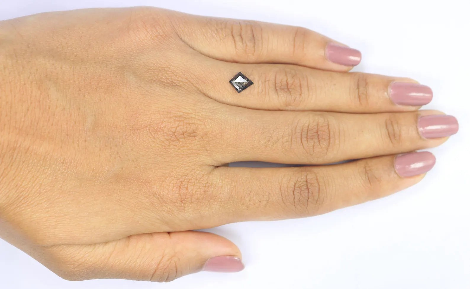 0.57 CT Natural Loose Kite Shape Diamond Salt And Pepper Kite Diamond 7.85 MM Natural Black Gray Color Diamond Kite Rose Cut Diamond N2590