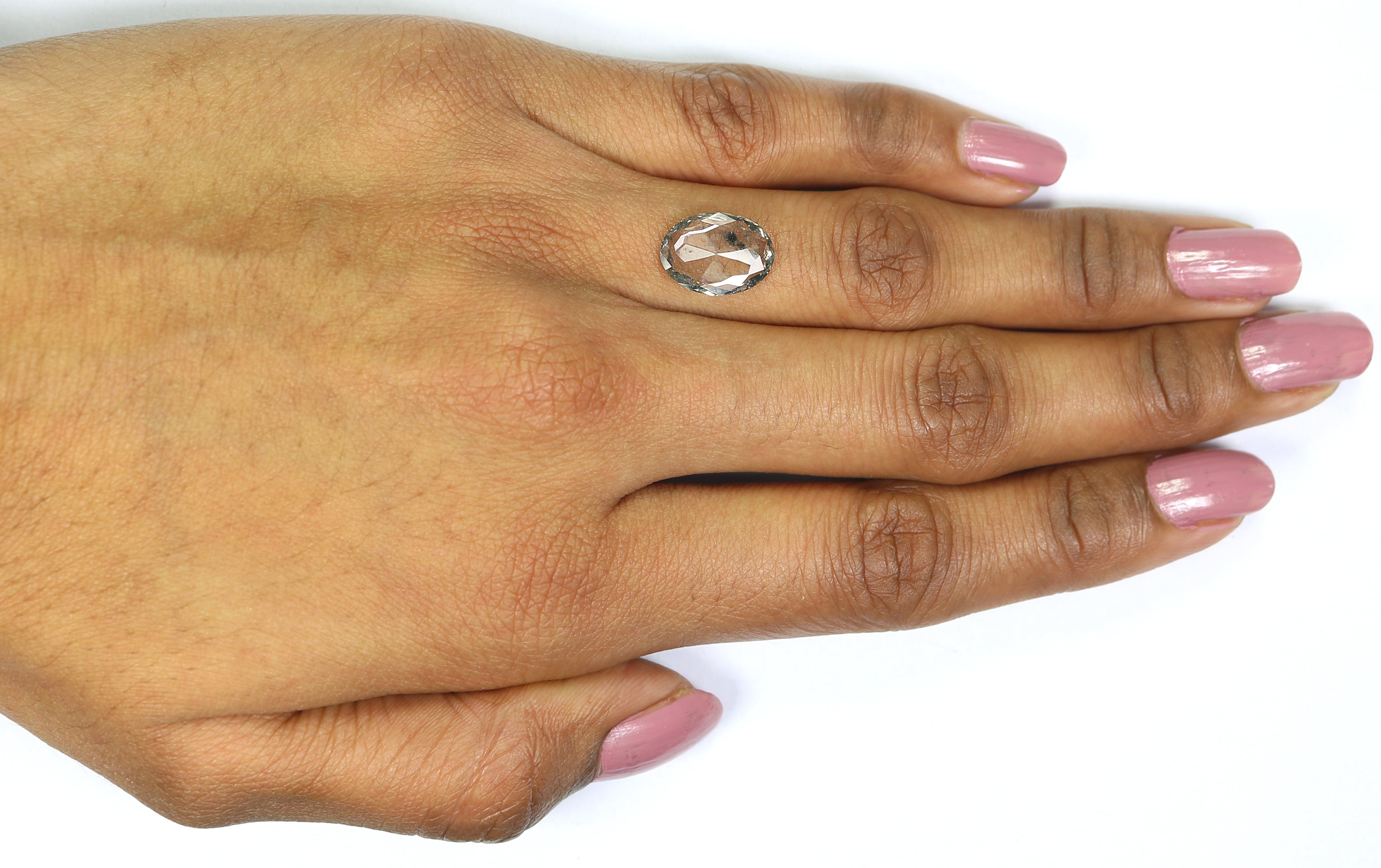 1.79 CT Oval Rose Cut Salt And Pepper Lab Grown 12.30 MM Loose Diamond CVD Fancy Black Grey Color Lab Created Antique Cut Diamonds N2632